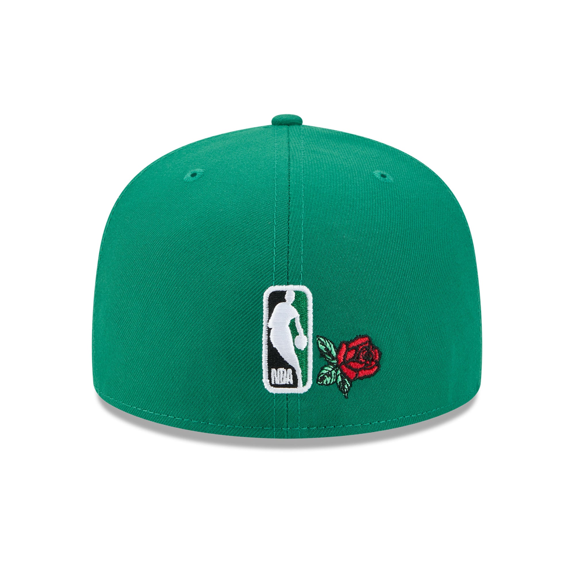 Casquette ajustée New Era 59FIFTY pour homme, vert Kelly, Boston Celtics, motif rose.