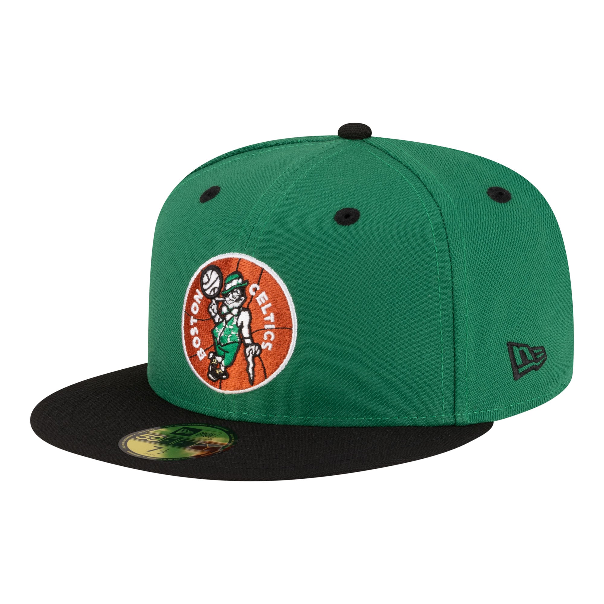Men's Boston Celtics New Era Kelly Green/Black 80s Throwback 59FIFTY Fitted Hat