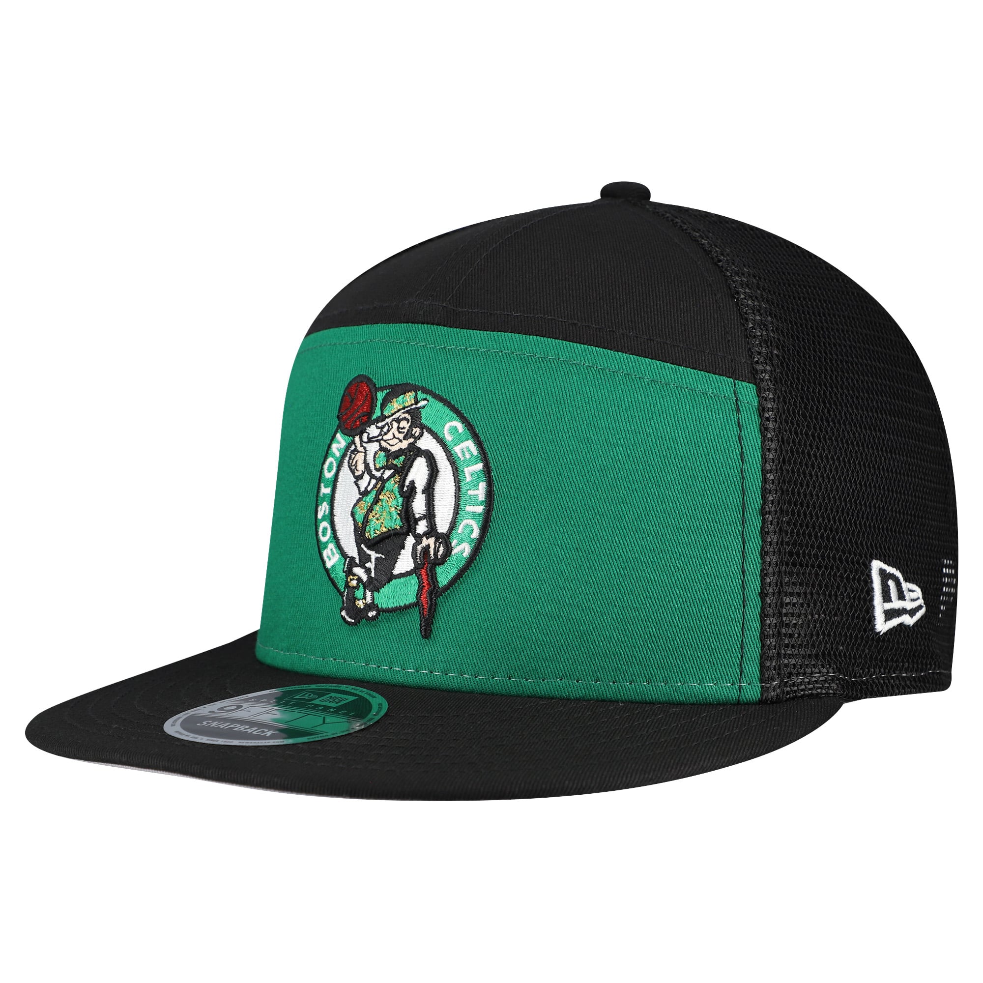 Men's New Era Kelly Green/Black Boston Celtics Outdoor Split Panel 9FIFTY Snapback Hat