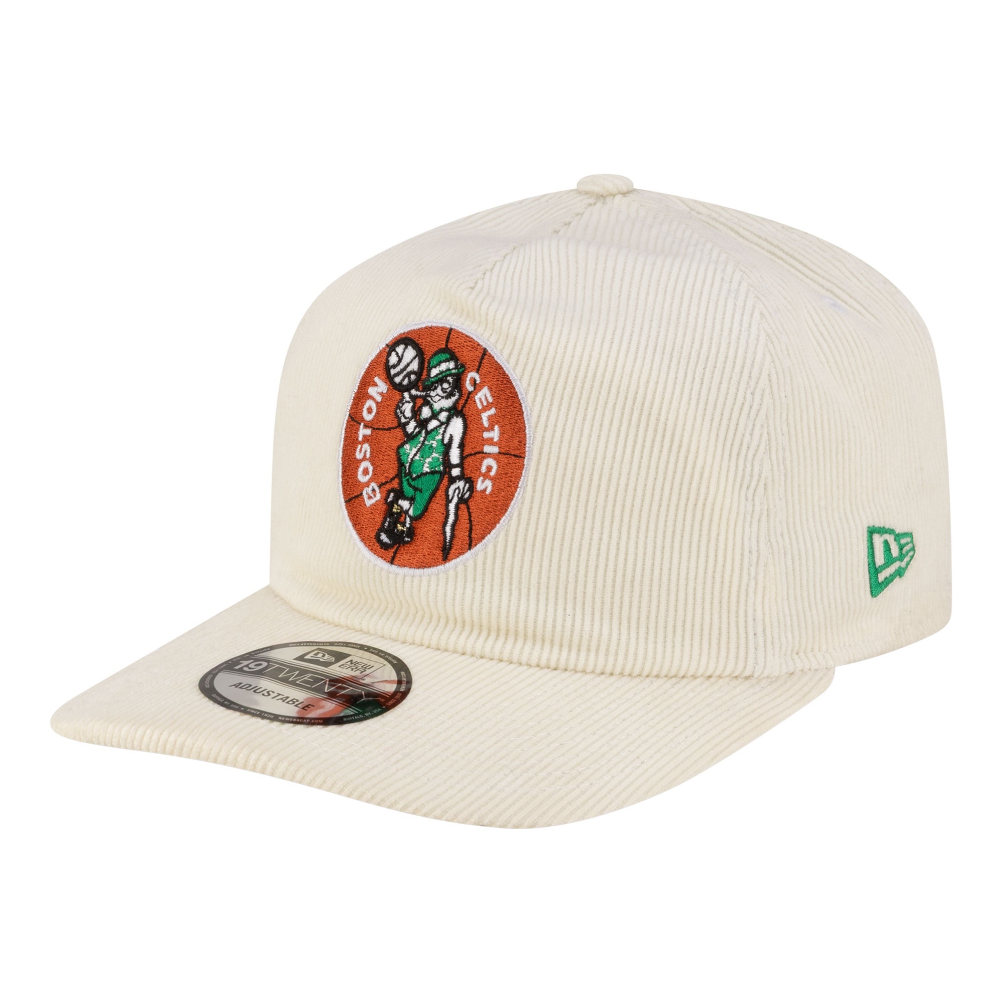 Men's Boston Celtics New Era White 19TWENTY 80s Chrome Corduroy Adjustable Hat