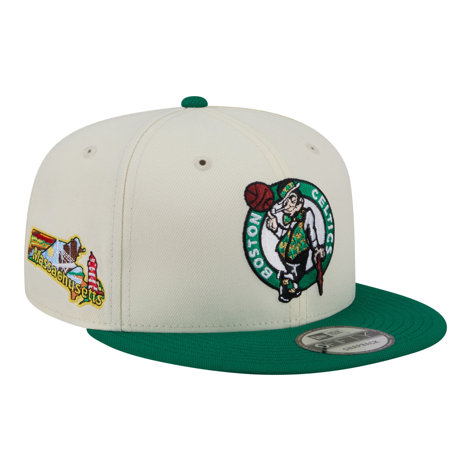 Men's Boston Celtics New Era White Injection Localized 9FIFTY Snapback Hat