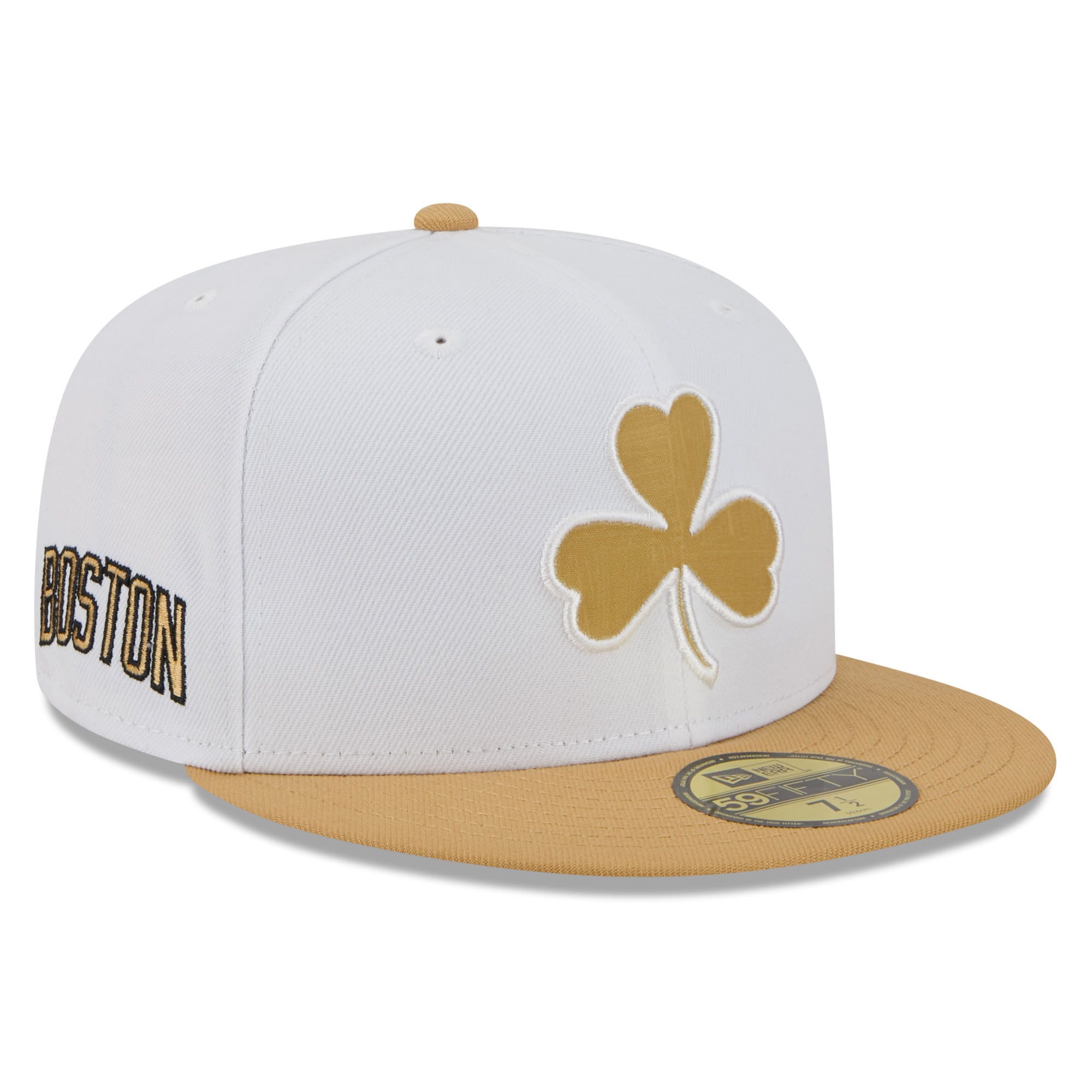 Men's Boston Celtics New Era White/Gold 2025/26 City Edition 59FIFTY Fitted Hat