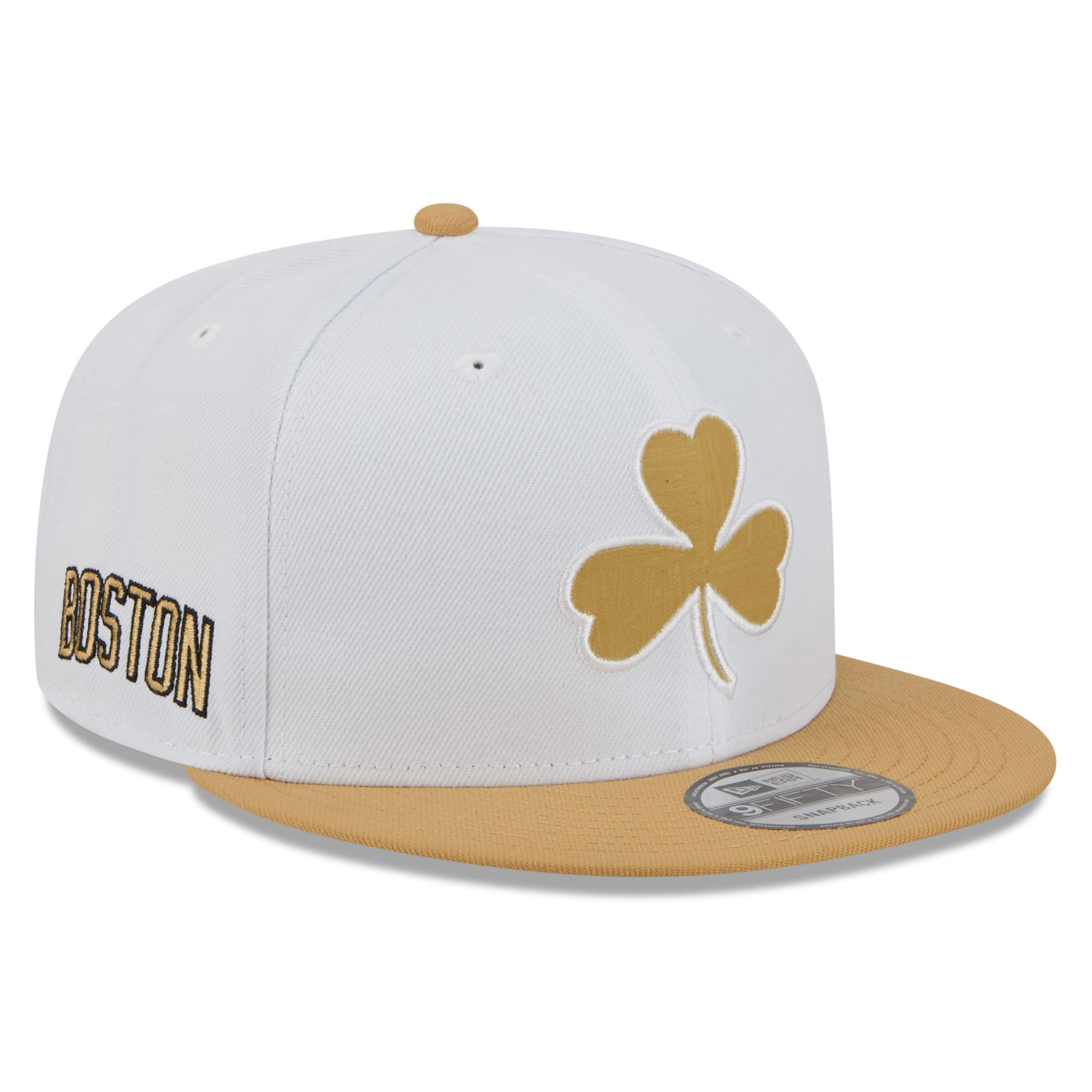Men's New Era White/Gold Boston Celtics 2025/26 City Edition 9FIFTY Snapback Hat