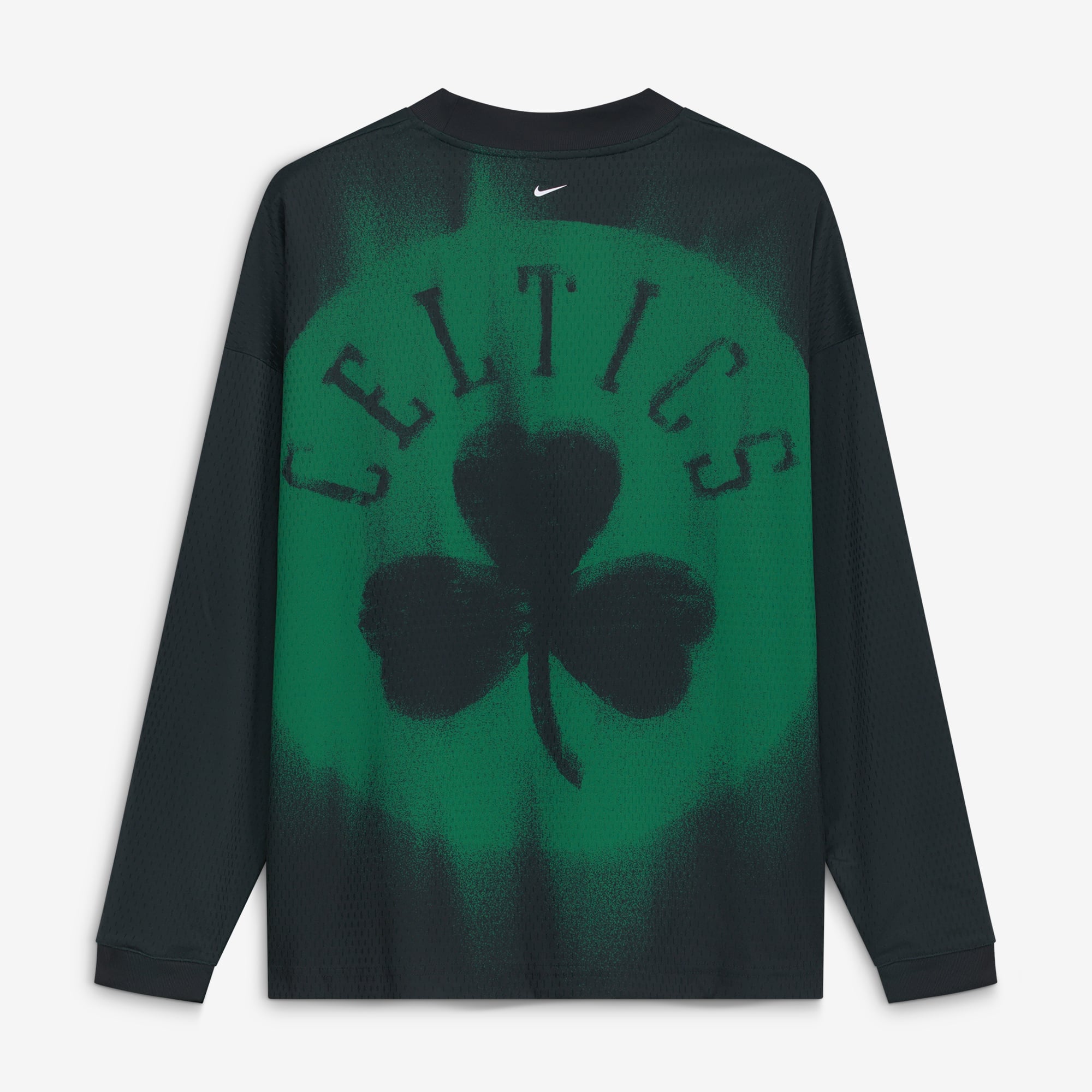 T-shirt à manches longues Nike Boston Celtics noir pour homme, édition standard 2026, performance d'avant-match