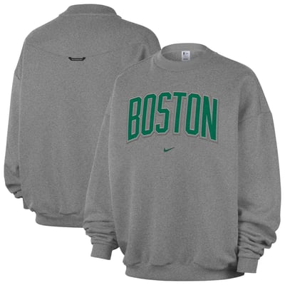  Boston Celtics Nike Standard Issue Wordmark Fleece Crewneck Sweatshirt - Dark Heather Gray