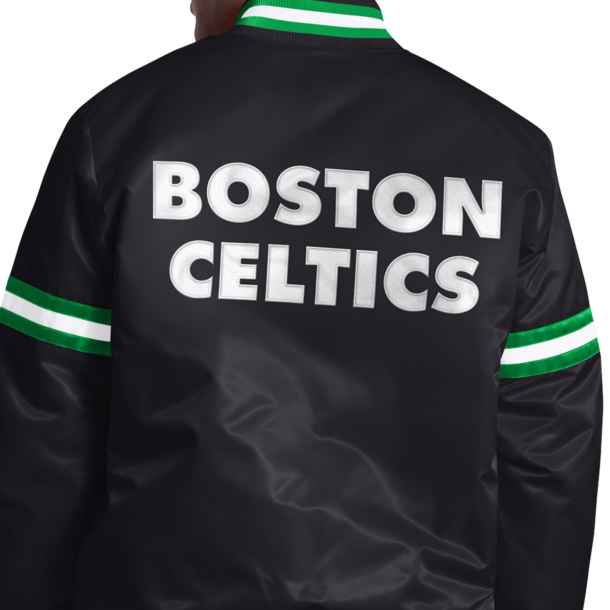 Veste universitaire Starter Courtside II noire pour homme, à boutons-pression.