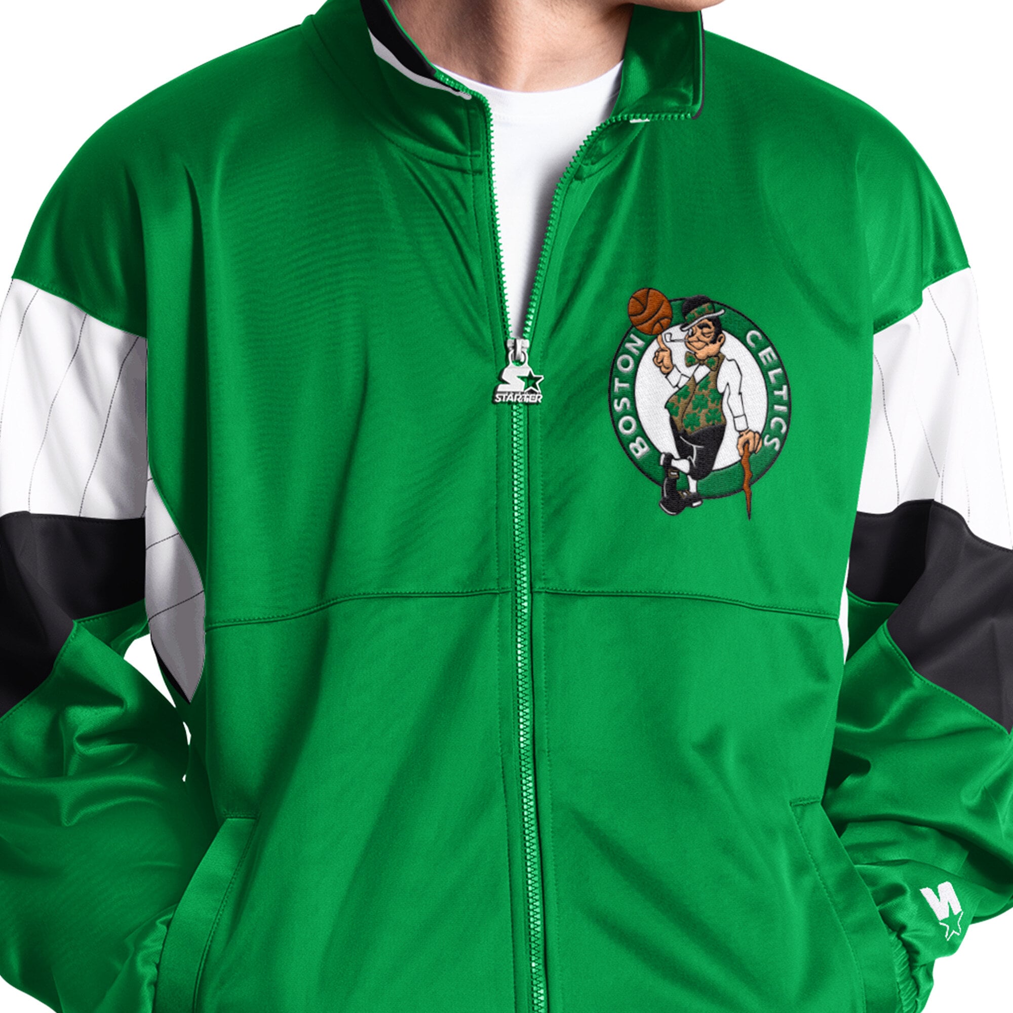 Veste de survêtement zippée Starter Kelly Green Boston Celtics Legacy pour homme