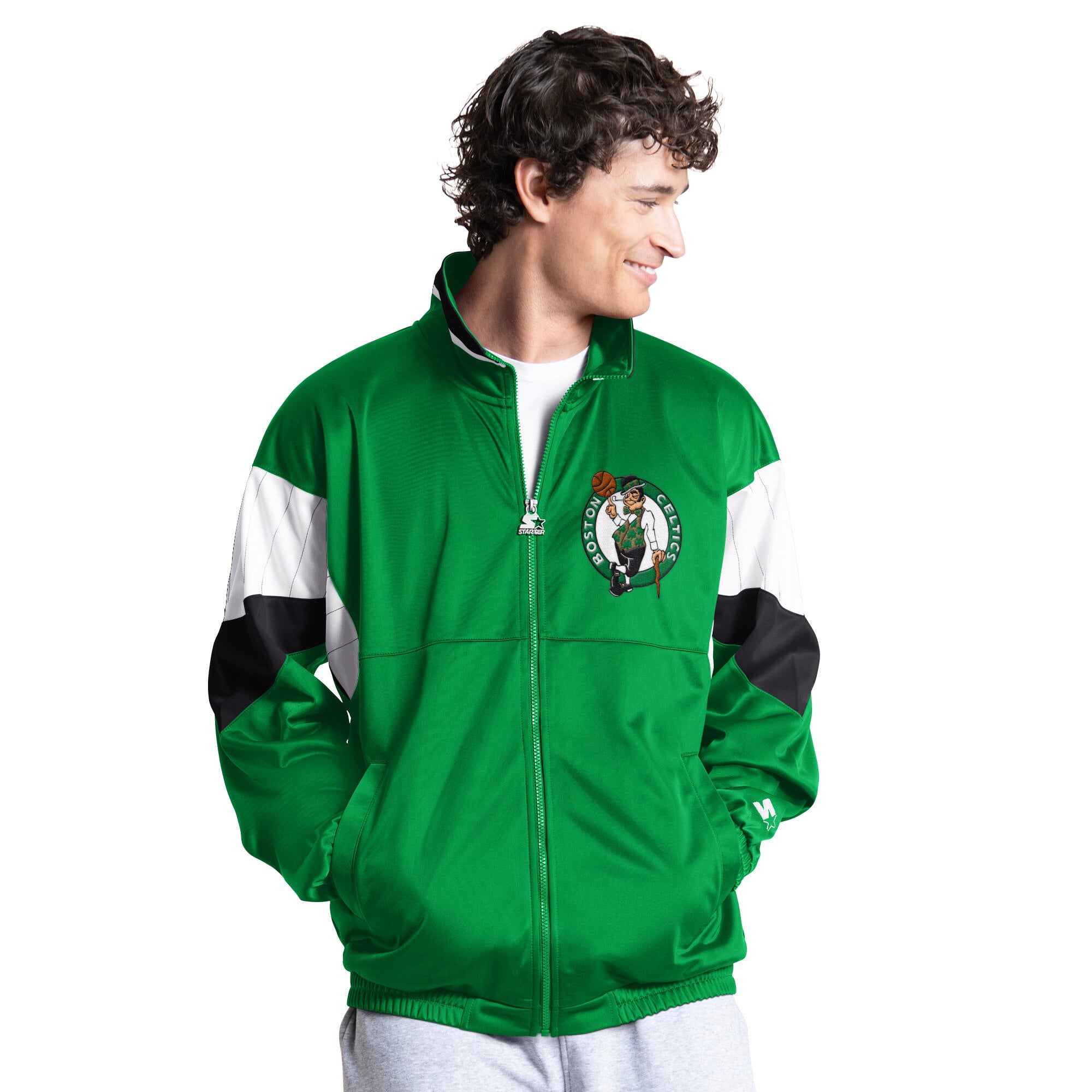 Veste de survêtement zippée Starter Kelly Green Boston Celtics Legacy pour homme