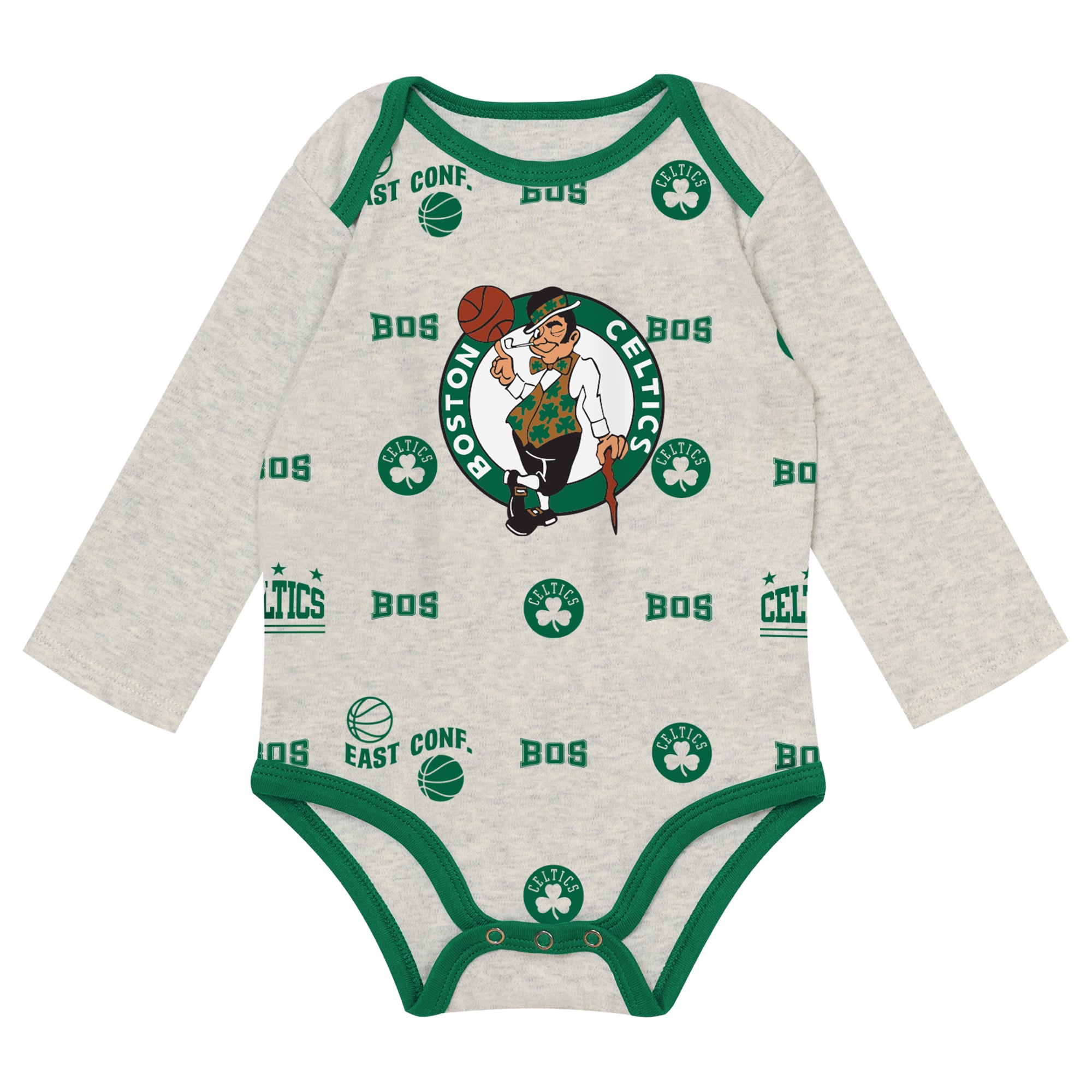 Ensemble pour nouveau-né et nourrisson Outerstuff Boston Celtics : body, pantalon bonnet à revers.