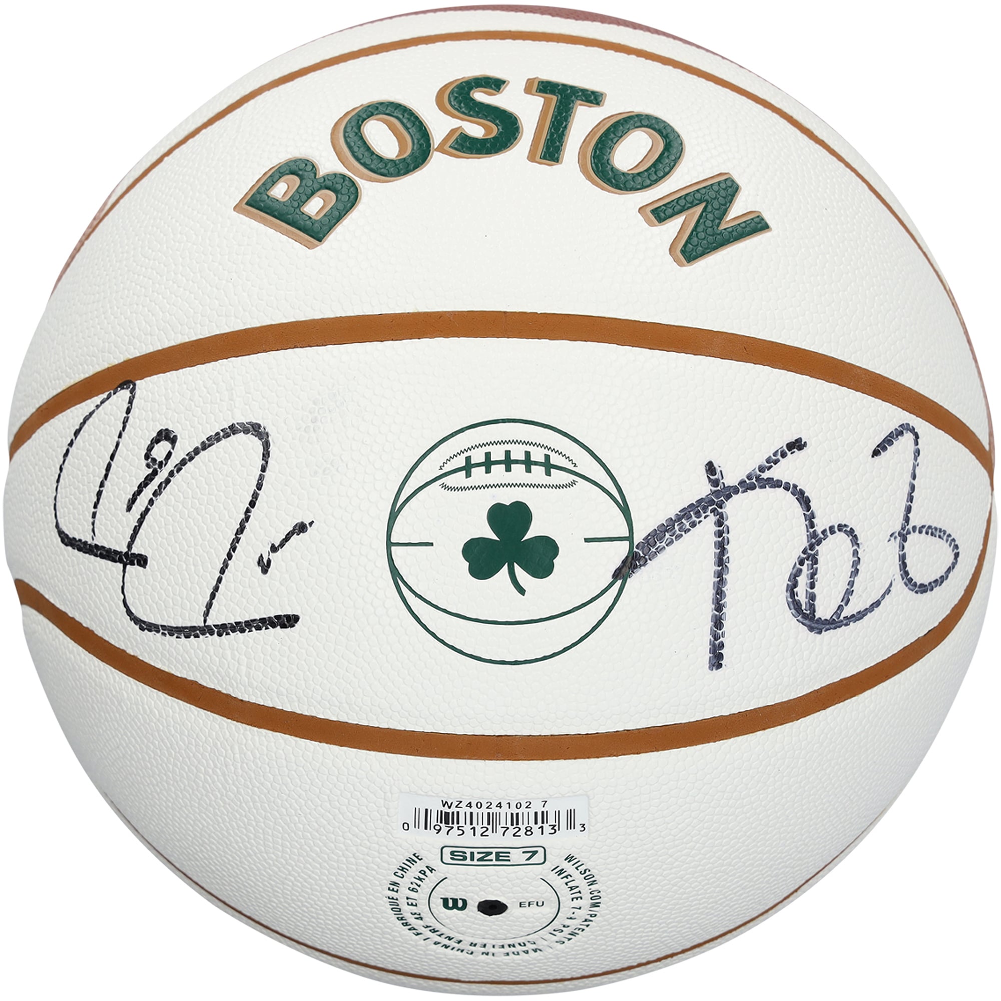 Paul Pierce & Kevin Garnett Boston Celtics Autographed Wilson 2023-24 City Edition Basketball