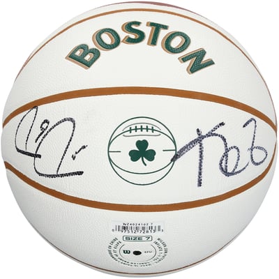 Paul Pierce & Kevin Garnett Boston Celtics Autographed Fanatics Authentic Wilson 2023-24 City Edition Basketball