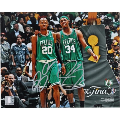 Paul Pierce & Ray Allen Boston Celtics Autographed 8" x 10" 2008 NBA Finals Photo