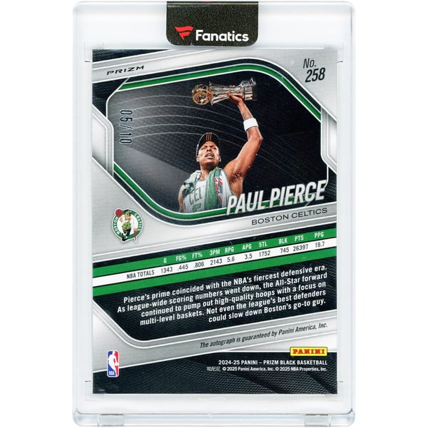 Paul Pierce Boston Celtics Autographed 2024-25 Panini Prizm Black 