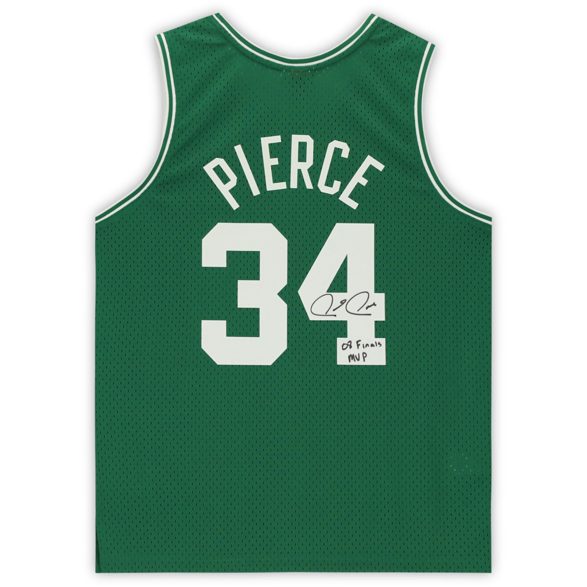 Maillot Swingman Mitchell & Ness 2007-08 autographié par Paul Pierce des Boston Celtics avec inscription « 08 Finals MVP »
