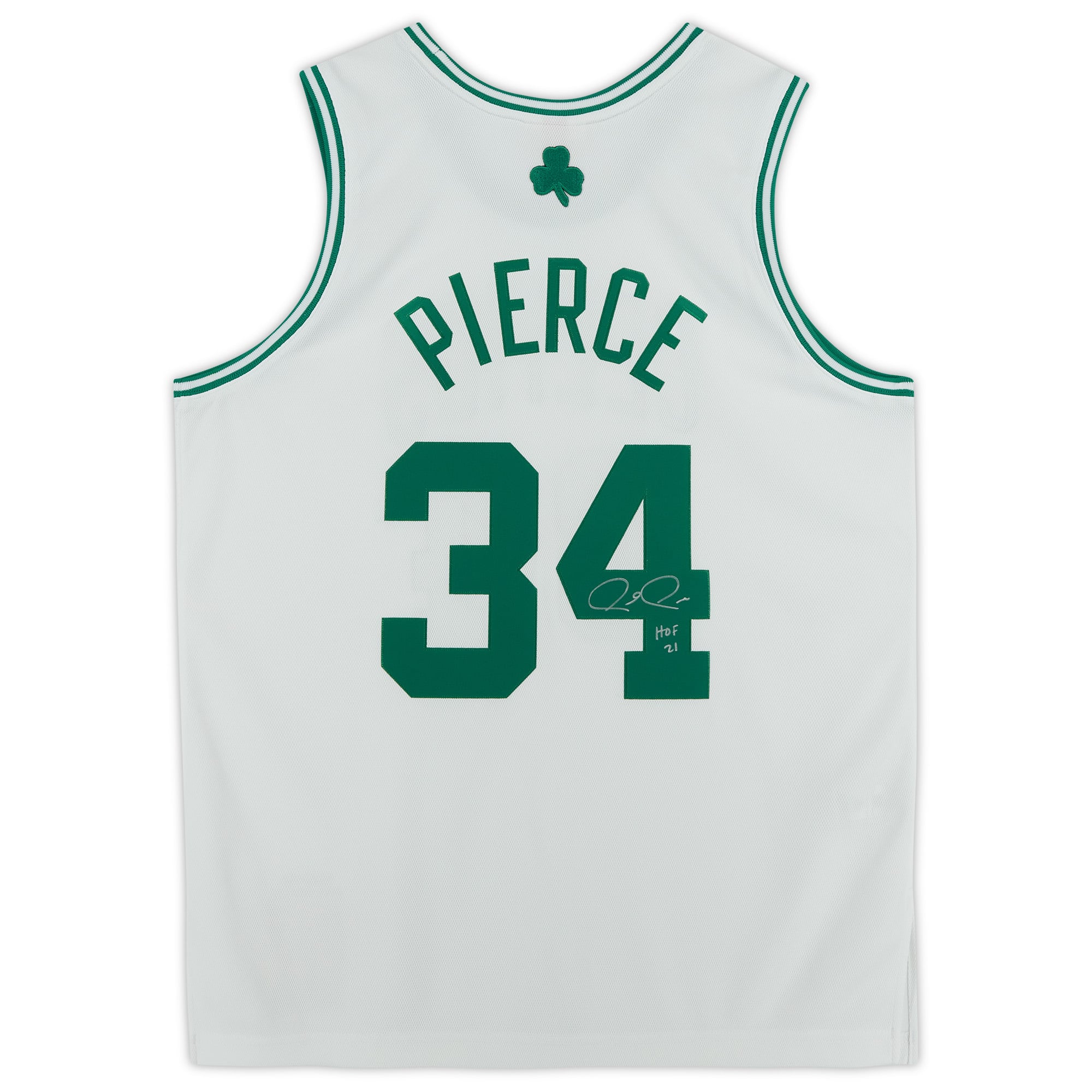 Maillot authentique blanc dédicacé Mitchell & Ness Hardwood Classics 2007-08 des Boston Celtics par Paul Pierce avec inscription « HOF 21 »