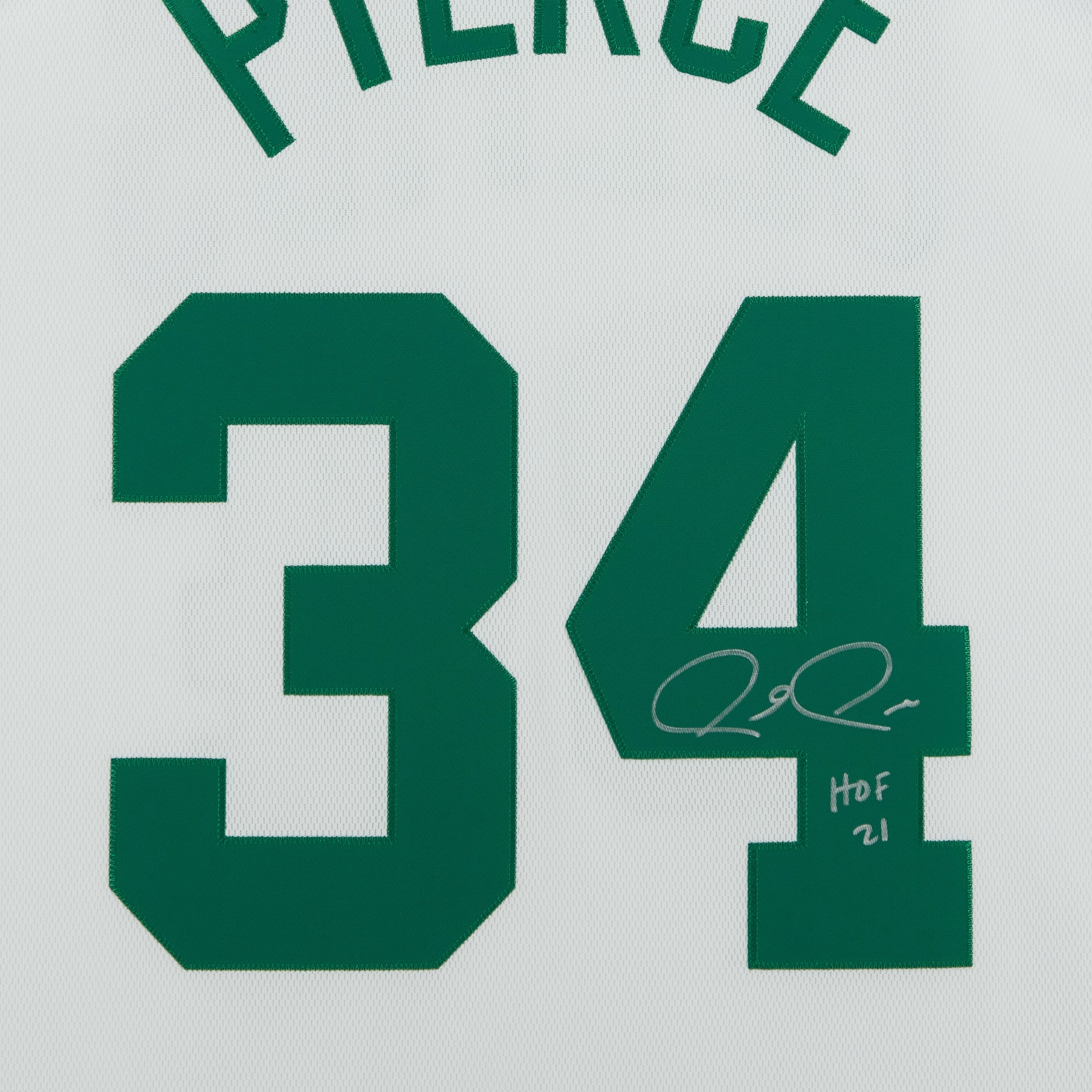 Maillot authentique blanc dédicacé Mitchell & Ness Hardwood Classics 2007-08 des Boston Celtics par Paul Pierce avec inscription « HOF 21 »