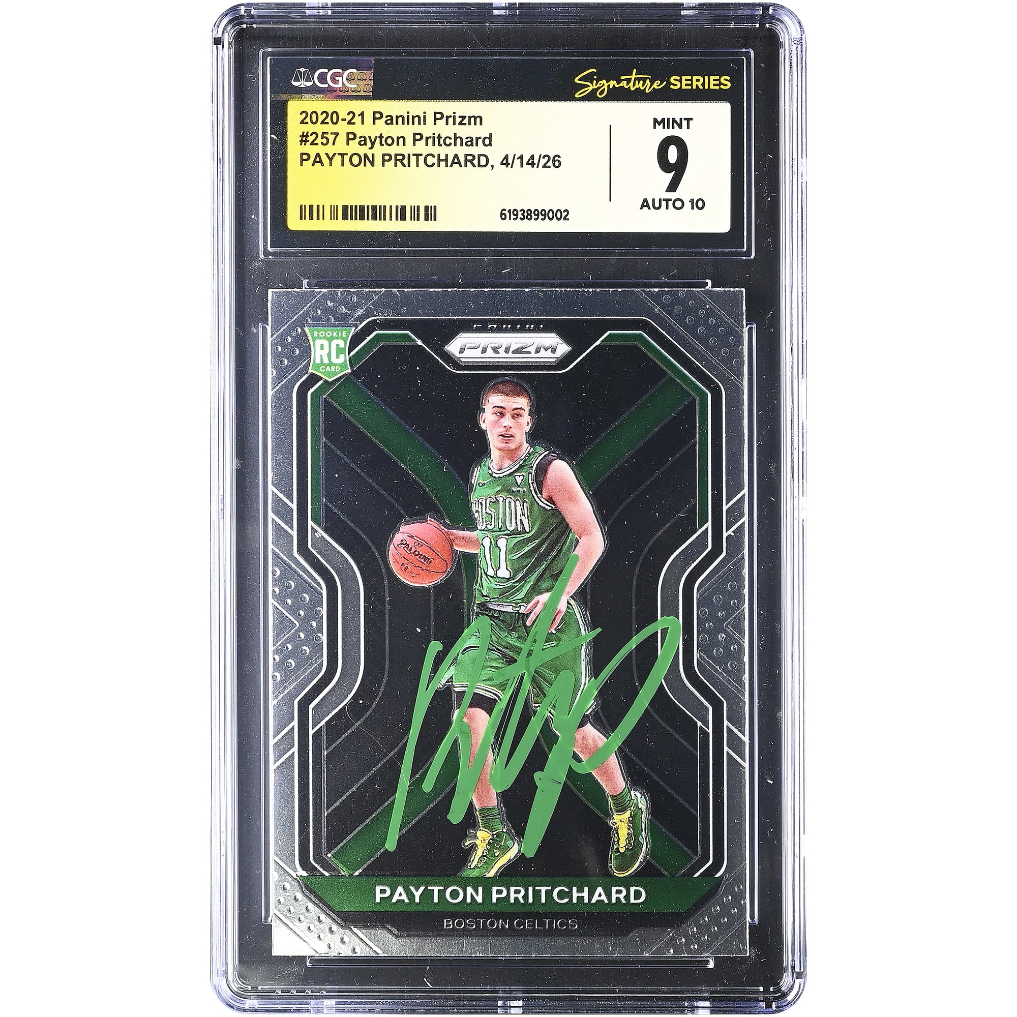 Payton Pritchard Boston Celtics Autographed 2020-21 Panini Prizm #257 CGC Fanatics Witnessed Authenticated / Rookie Card