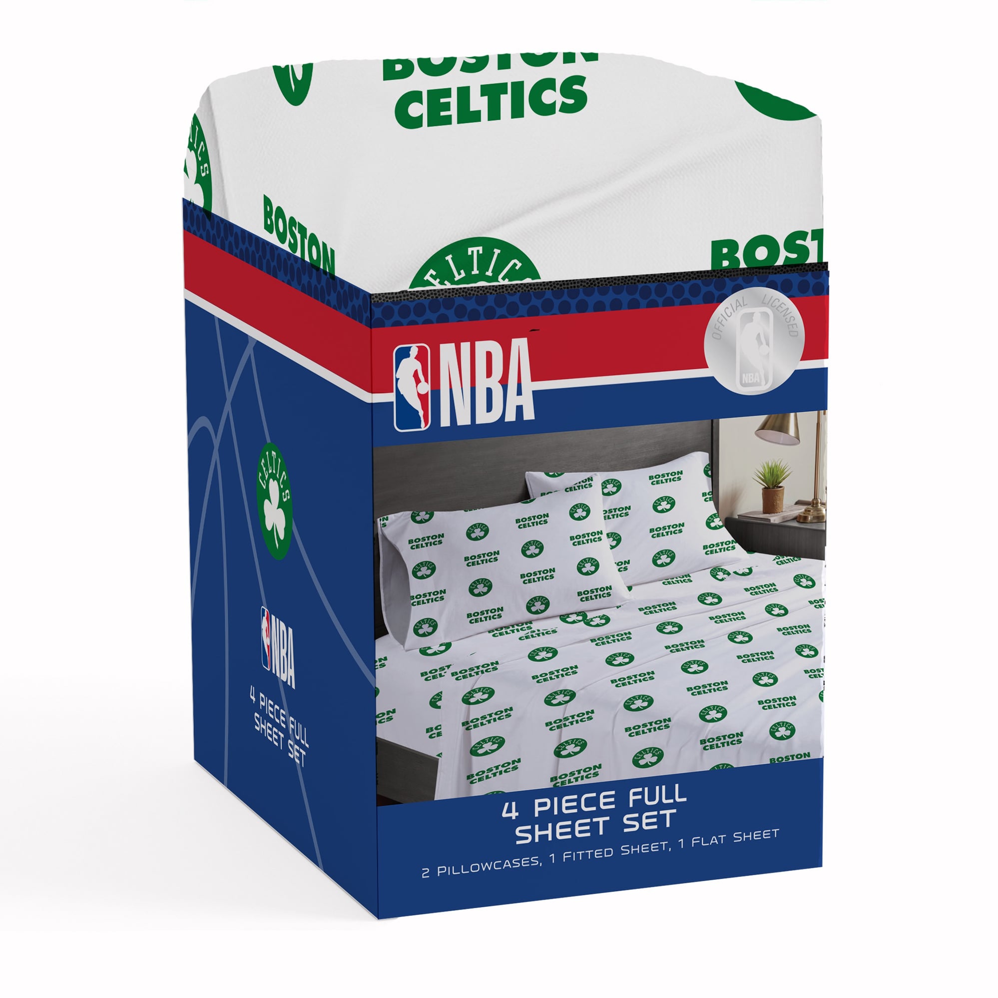 Ensemble de draps complets quatre pièces Pegasus Boston Celtics