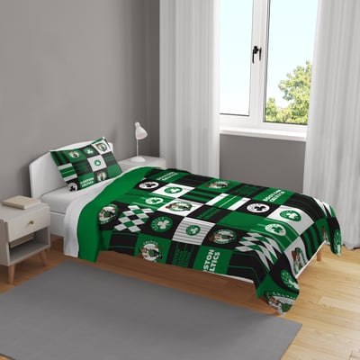 Boston Celtics Pegasus Patchwork Plaid Two-Piece Twin/Twin XL Bed in a Bag Set