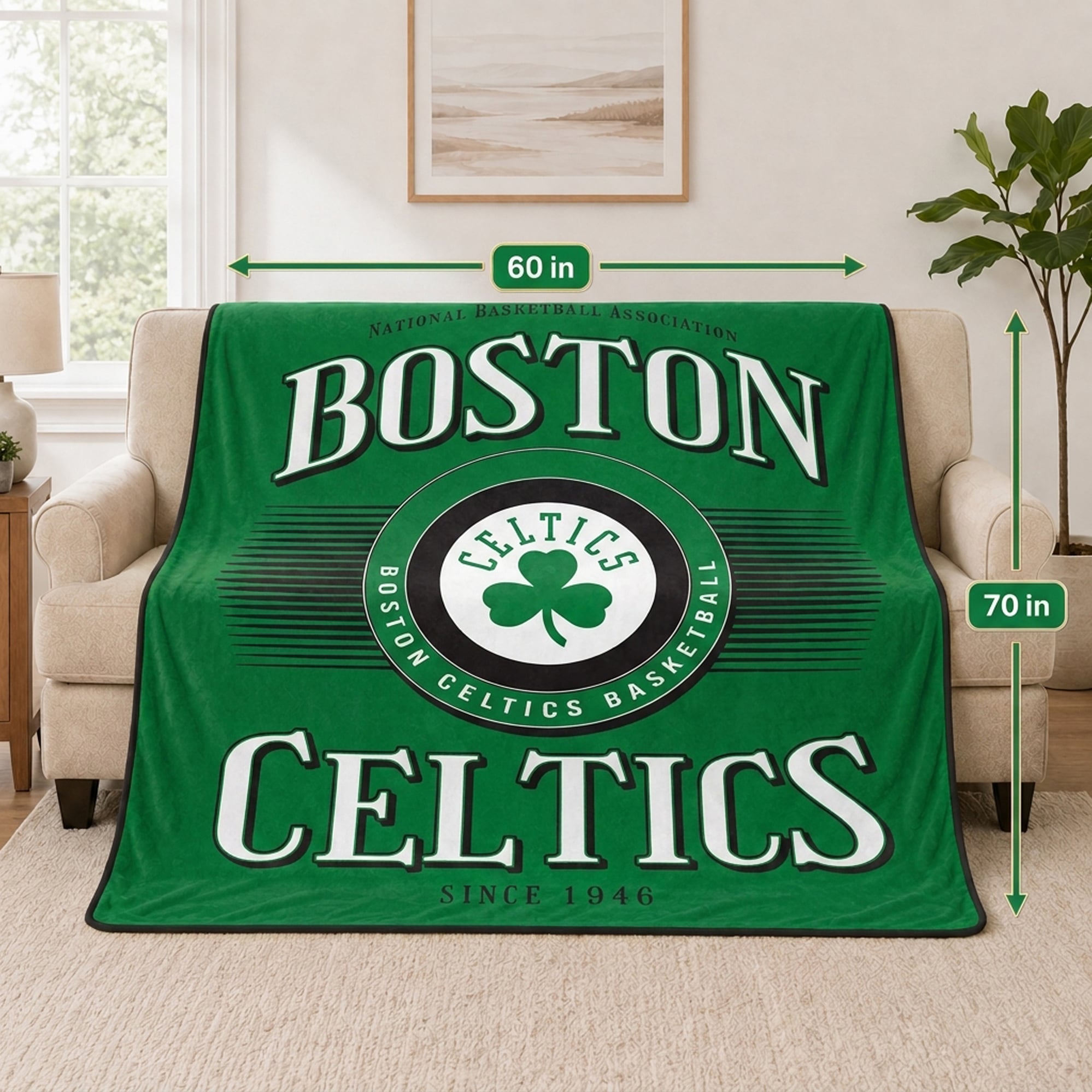 Couverture ultra douce Pegasus Boston Celtics Spotlight Arch 60" x 70"