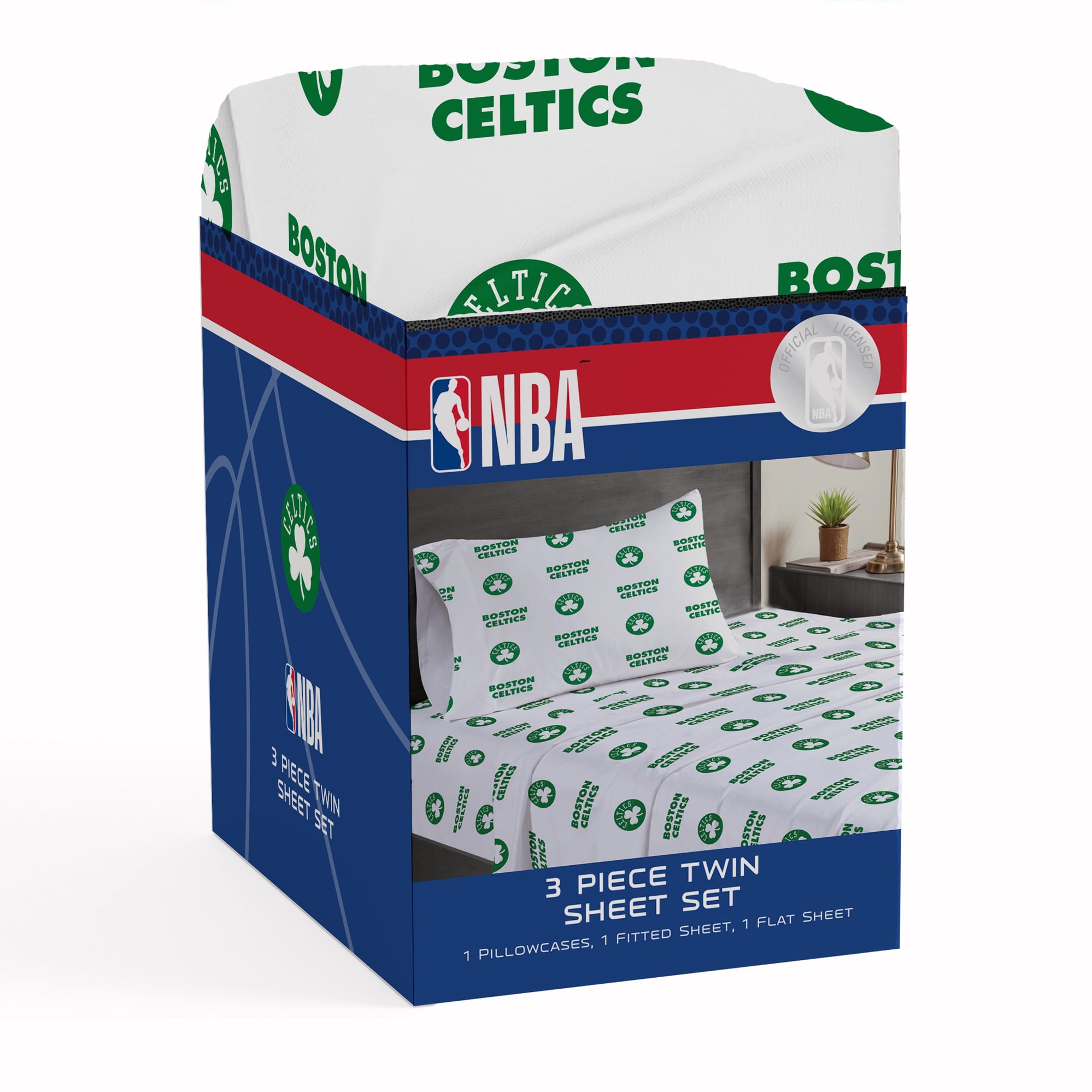 Pegasus Boston Celtics Three-Piece Twin Sheet Set