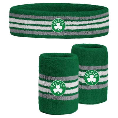 PRO Compression Kelly Green Boston Celtics Team Stripe 3-Pack Headband and Wristbands Combo Set