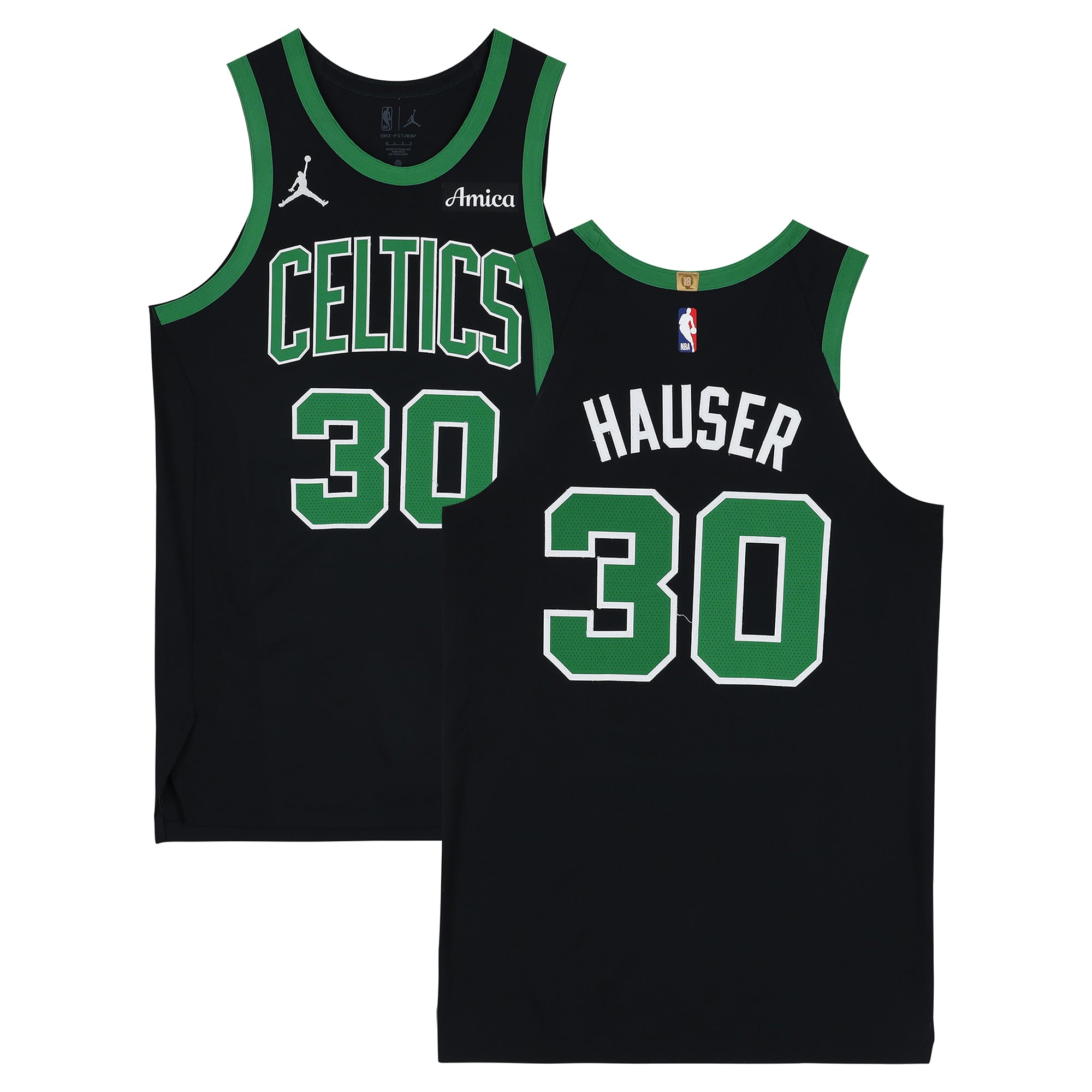 Sam Hauser Boston Celtics Game-Used #30 Black Jordan Brand Jersey vs. Philadelphia 76ers on April 28, 2026 - Size 48+4
