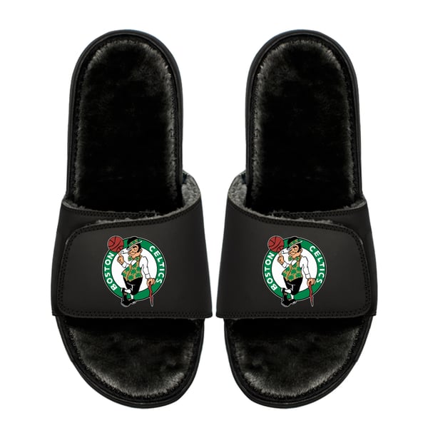 NEW! iSlide Men\'s Boston Celtics Dune Faux Fur Slide Sandals Size 10 NEW! iSlide Men\ main image 2