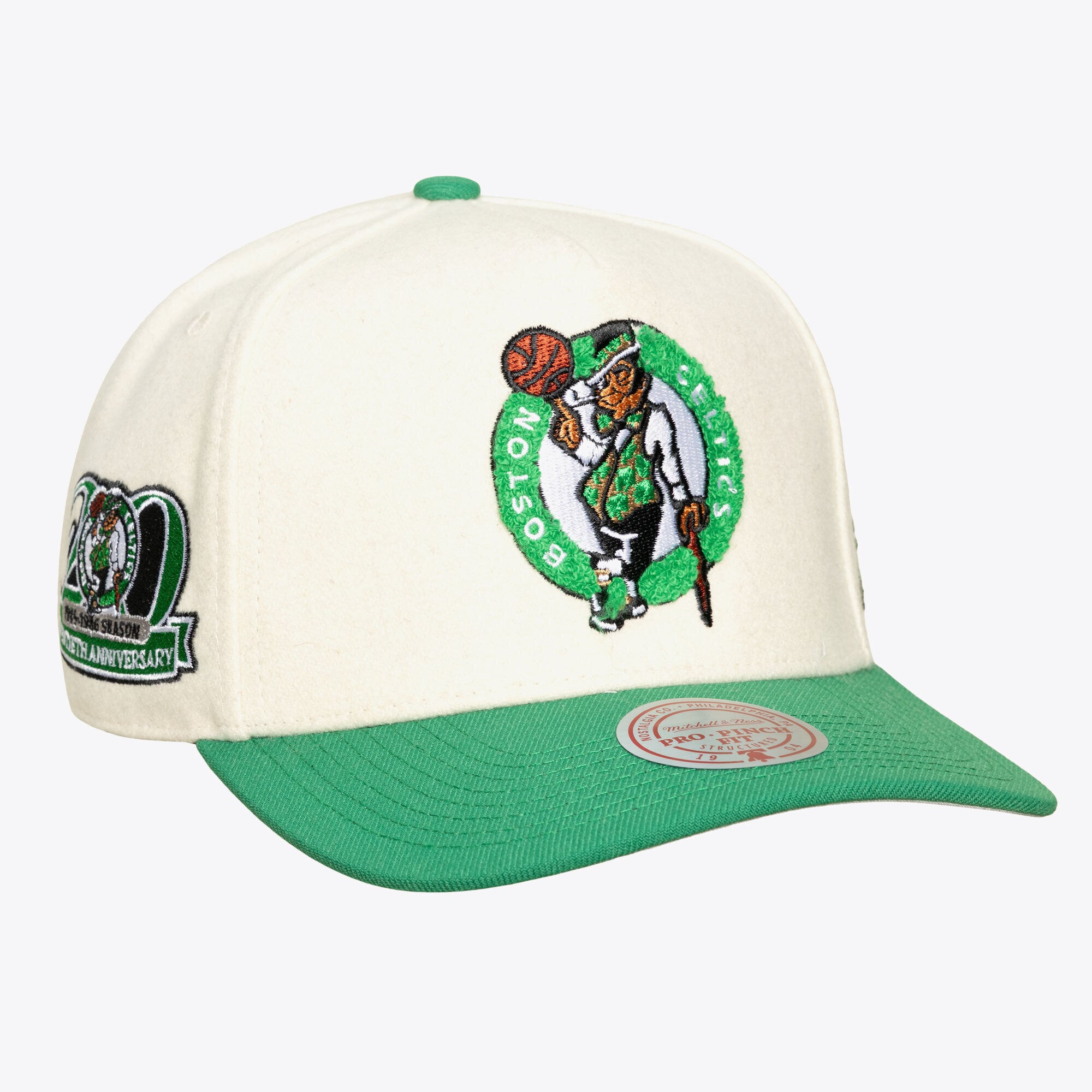 Unisex Mitchell & Ness Cream Boston Celtics Cream Team Pro Adjustable Hat