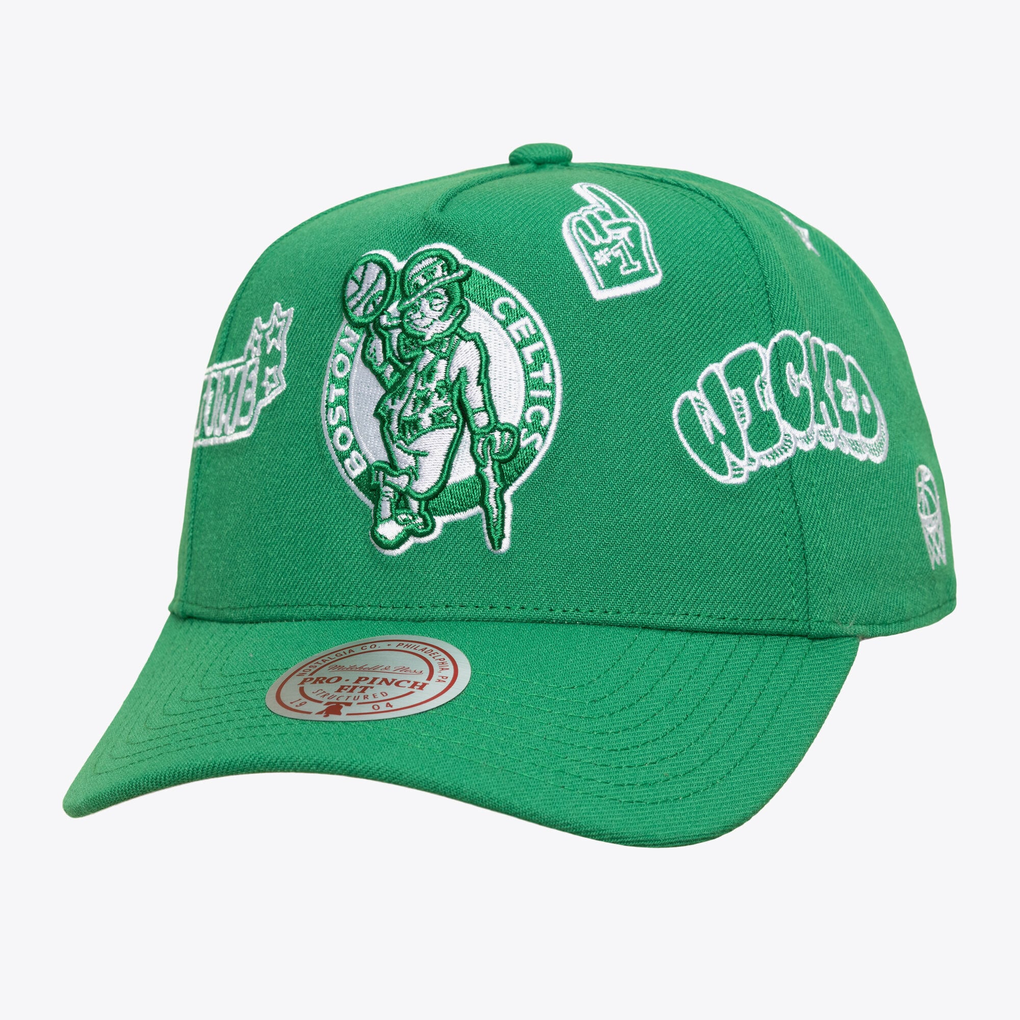 Unisex Mitchell & Ness Kelly Green Boston Celtics Downtown Doodle Pro Snapback Hat