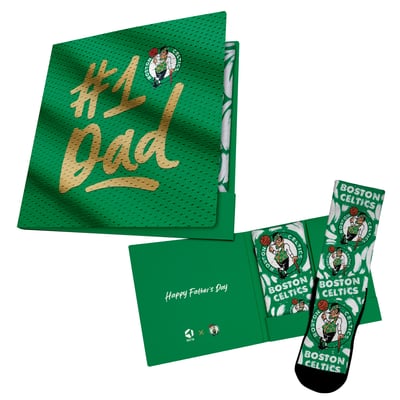  Boston Celtics Rock Em Unisex #1 Dad Gift Card Socks - Kelly Green