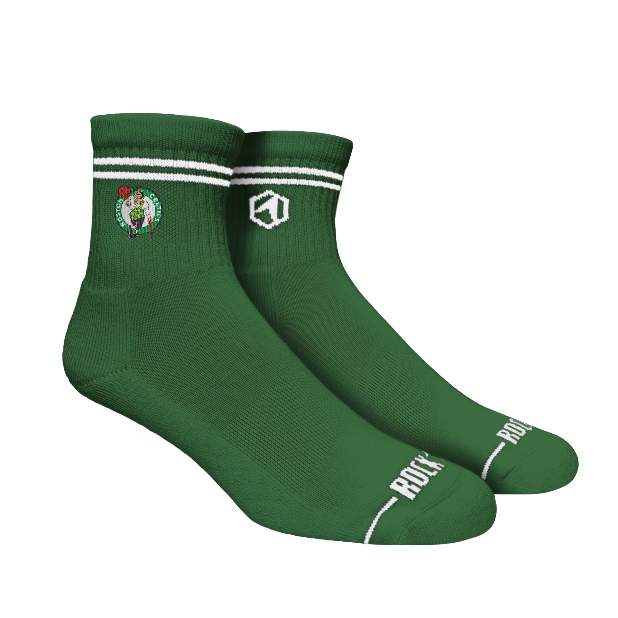 Chaussettes unisexes Rock Em Socks Boston Celtics à rayures décontractées mi-longues