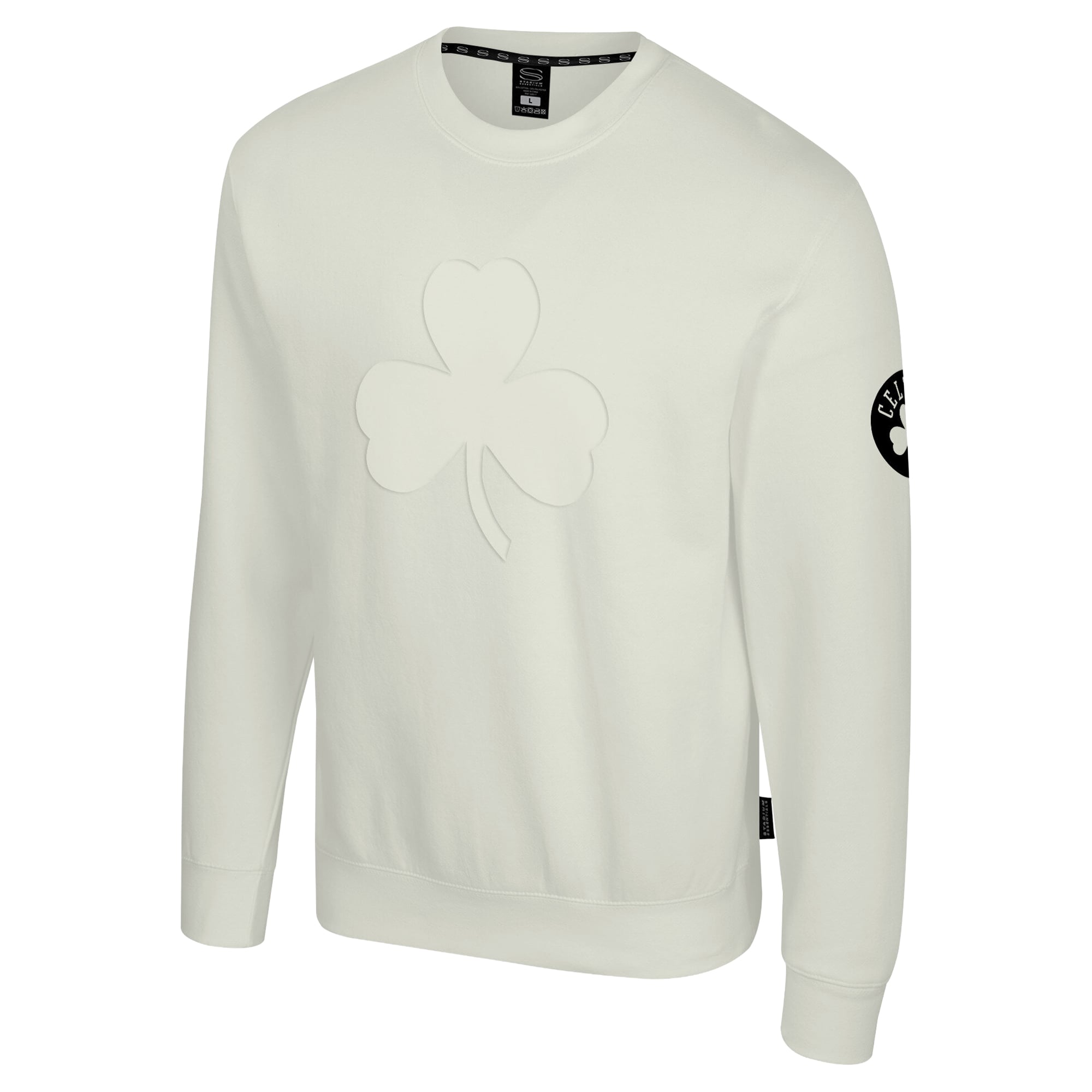 Unisex Stadium Essentials Cream Boston Celtics Debossed Monochrome Logo Sweatshirt