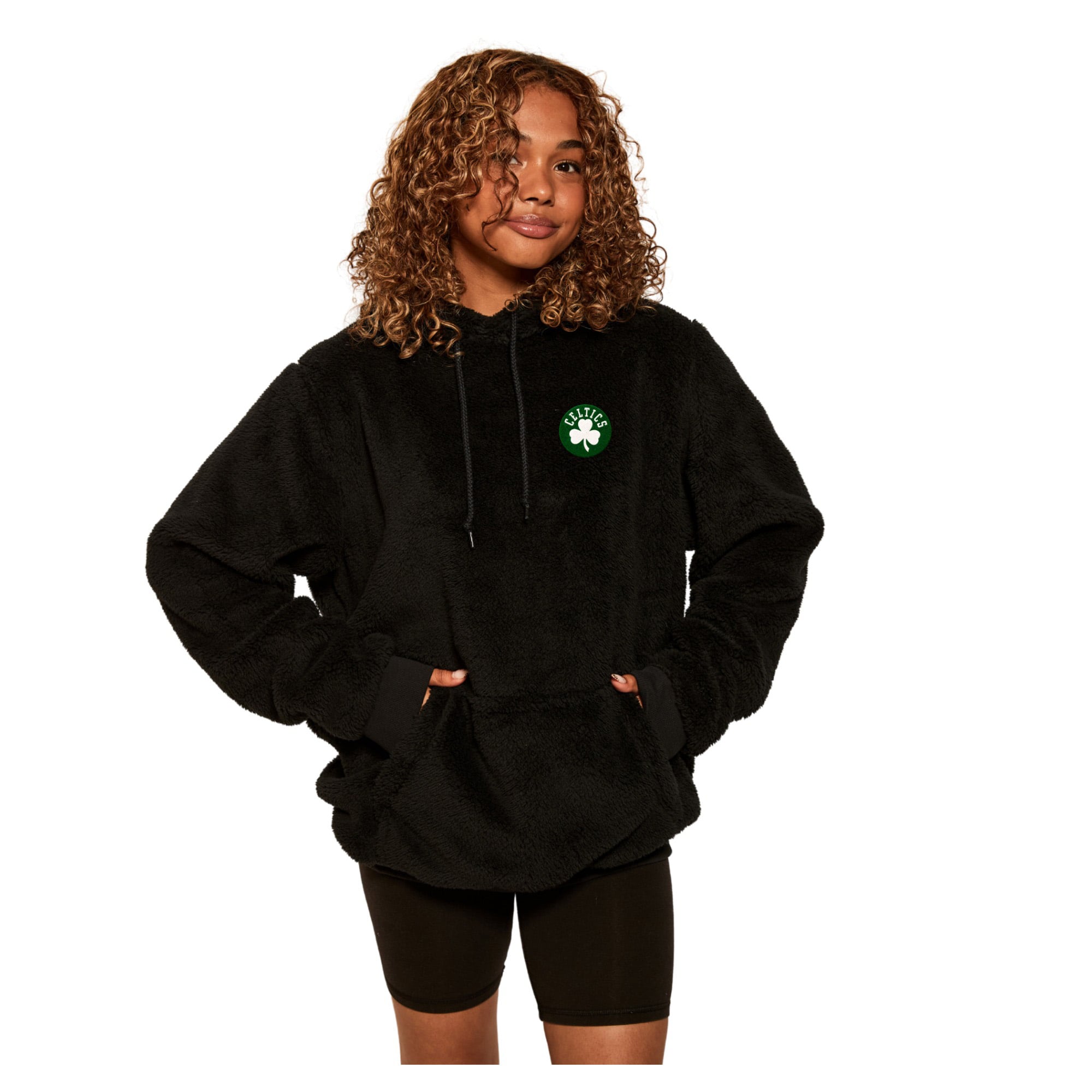 Unisex the Best Hoodie World By Jill Martin Black Boston Celtics Oversized Lounge Pullover