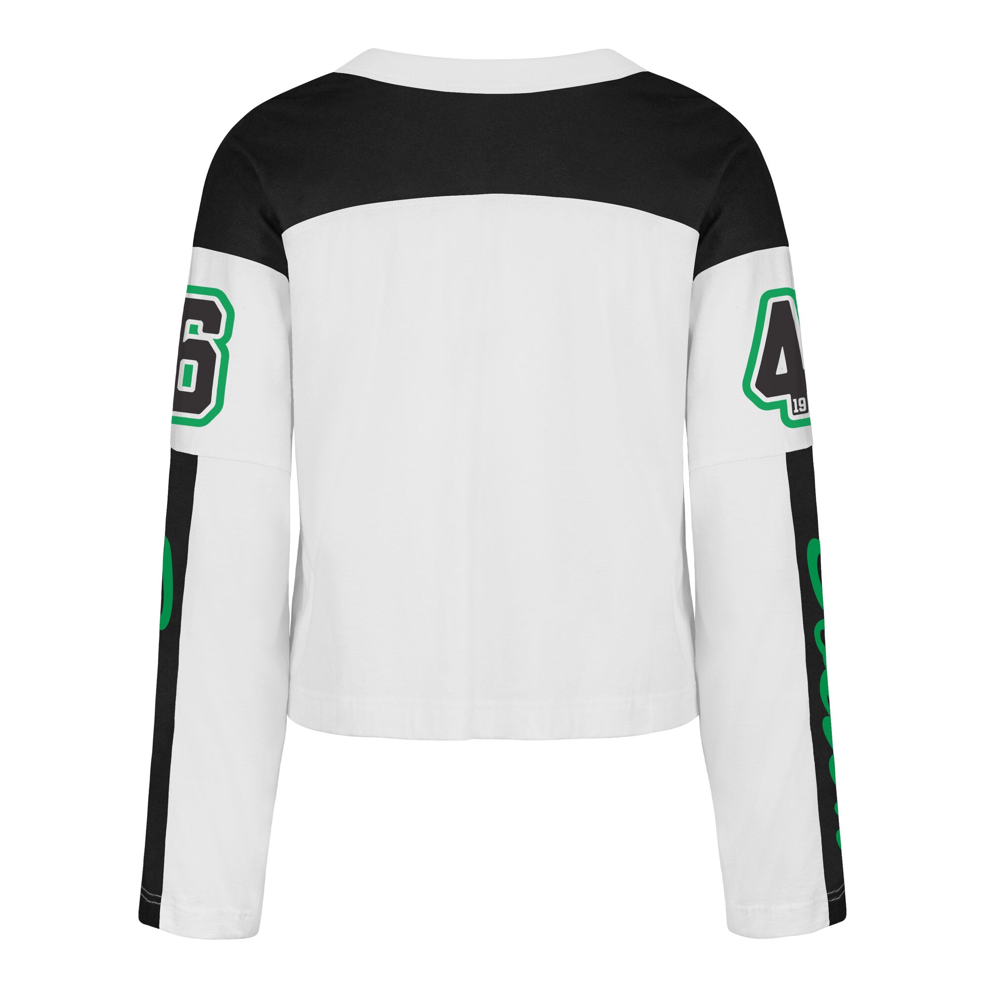 Women's '47  White Boston Celtics Cropped Exclamation Metro Jersey Long Sleeve T-Shirt