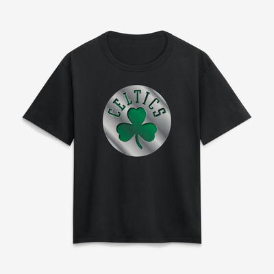 Boston Celtics Women's Metallic Mascot T-Shirt - Black