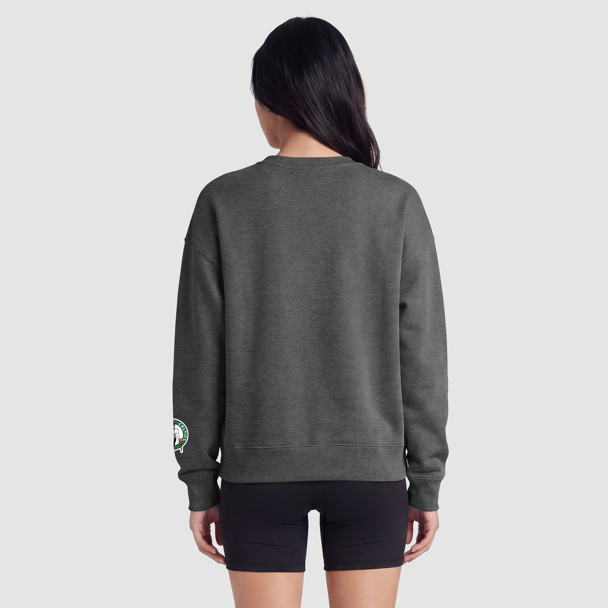 Sweat-shirt contrasté Champion pour femme, couleur anthracite, Boston Celtics