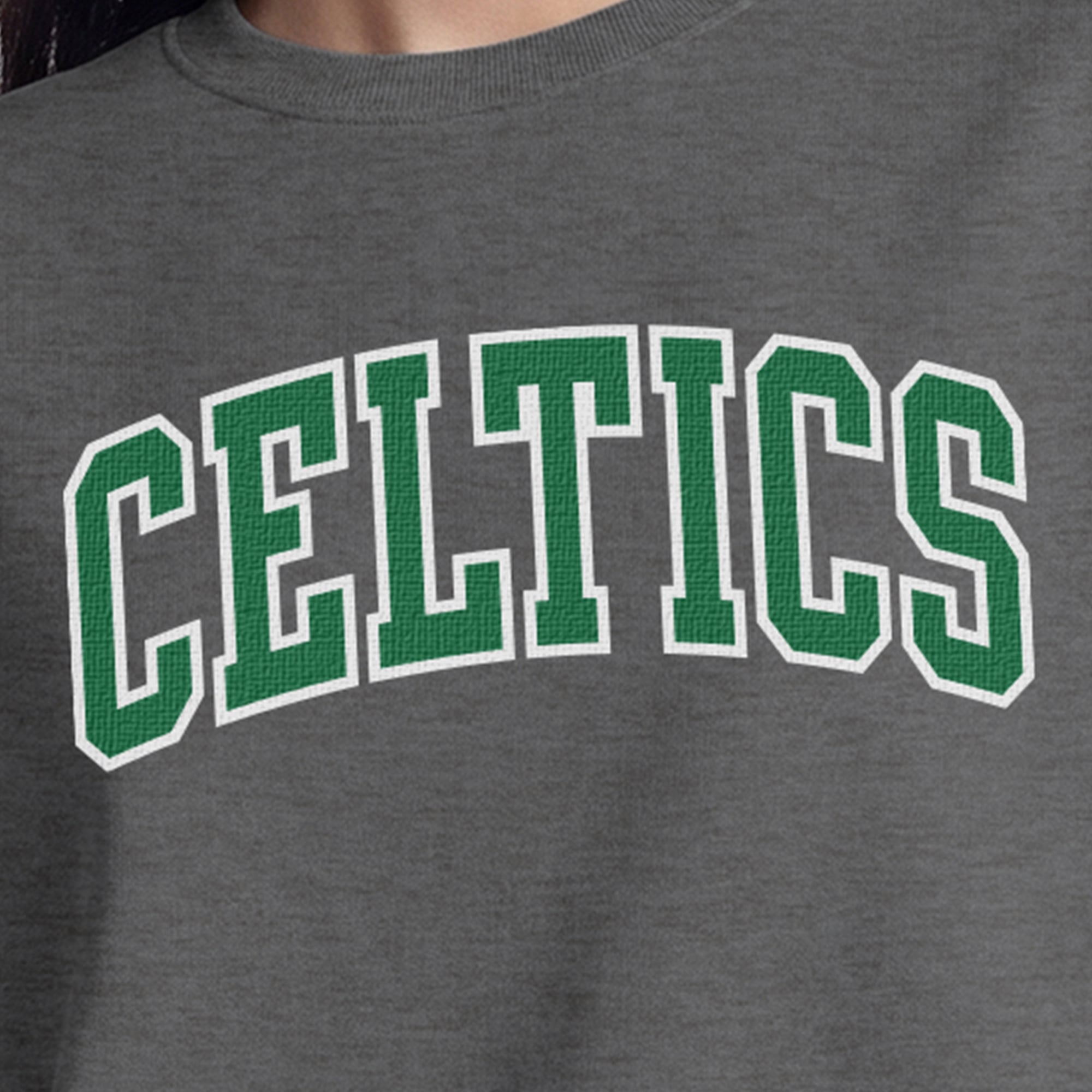 Sweat-shirt contrasté Champion pour femme, couleur anthracite, Boston Celtics
