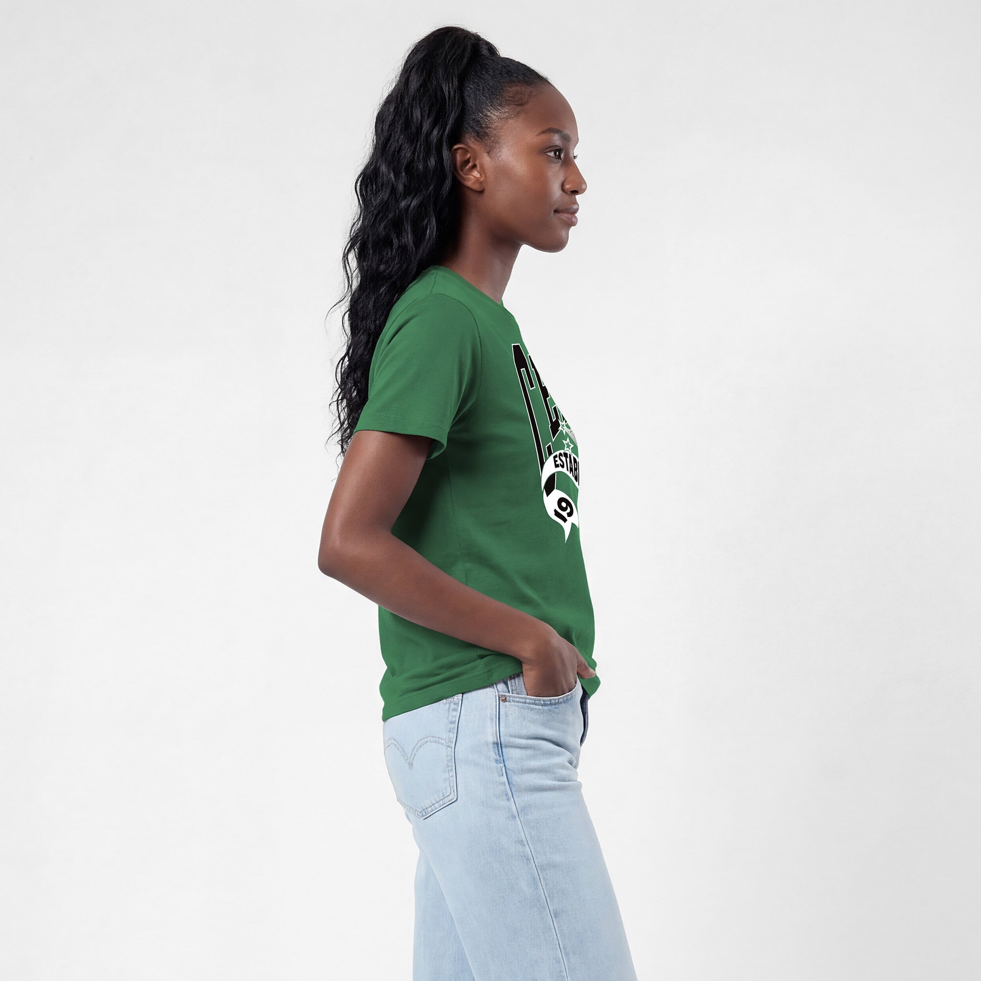 T-shirt Kelly Green Boston Celtics Banner pour femmes, championnes