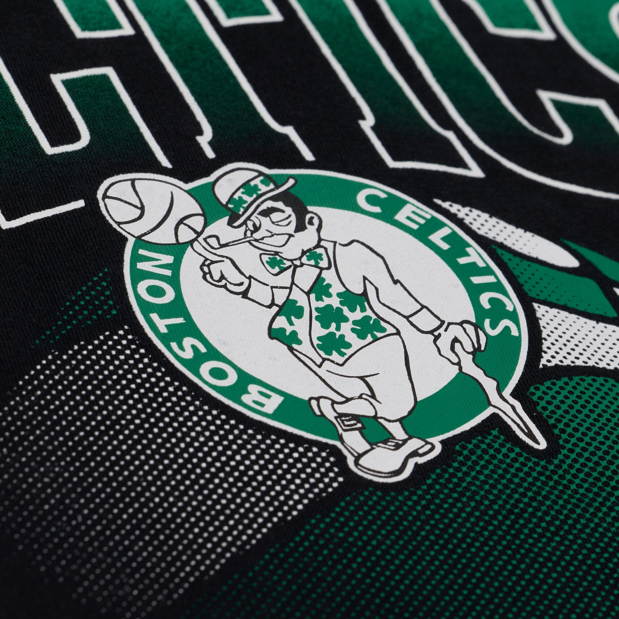 T-shirt court à imprimé graphique noir Mitchell & Ness Boston Celtics pour femme