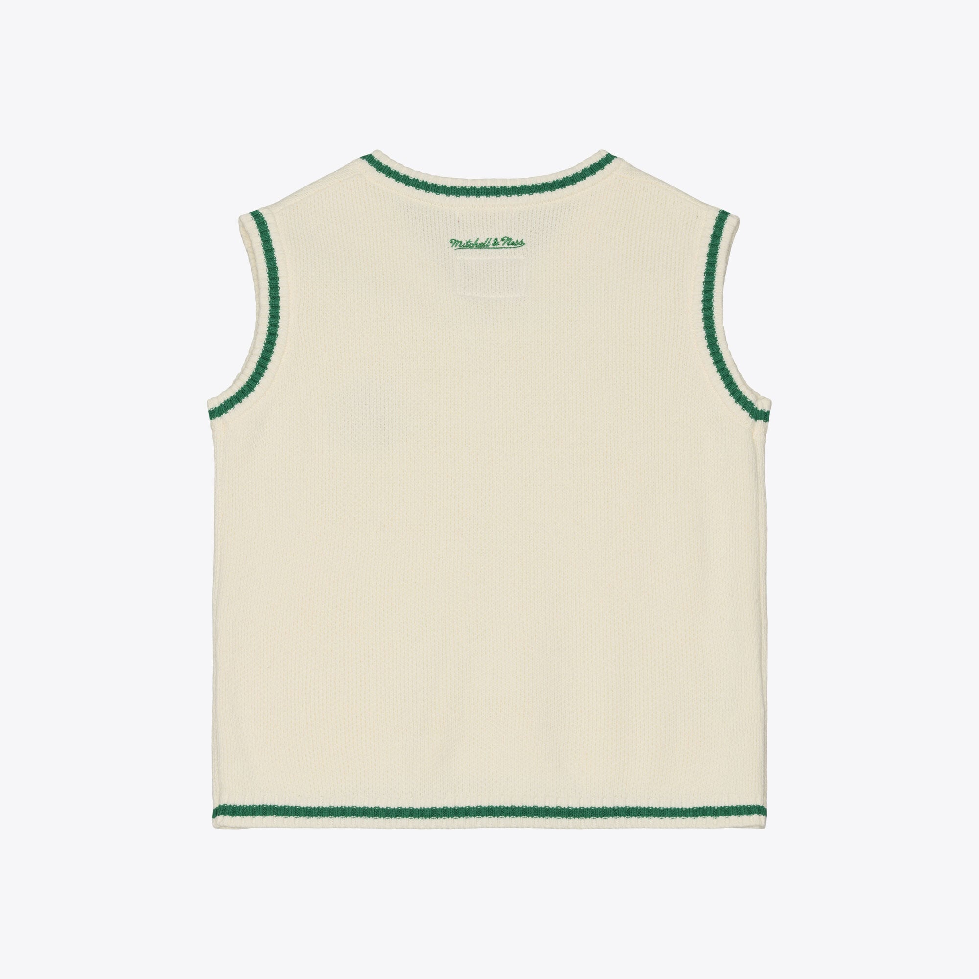 Women's Mitchell & Ness Cream Boston Celtics Retro Roots Sweater Vest