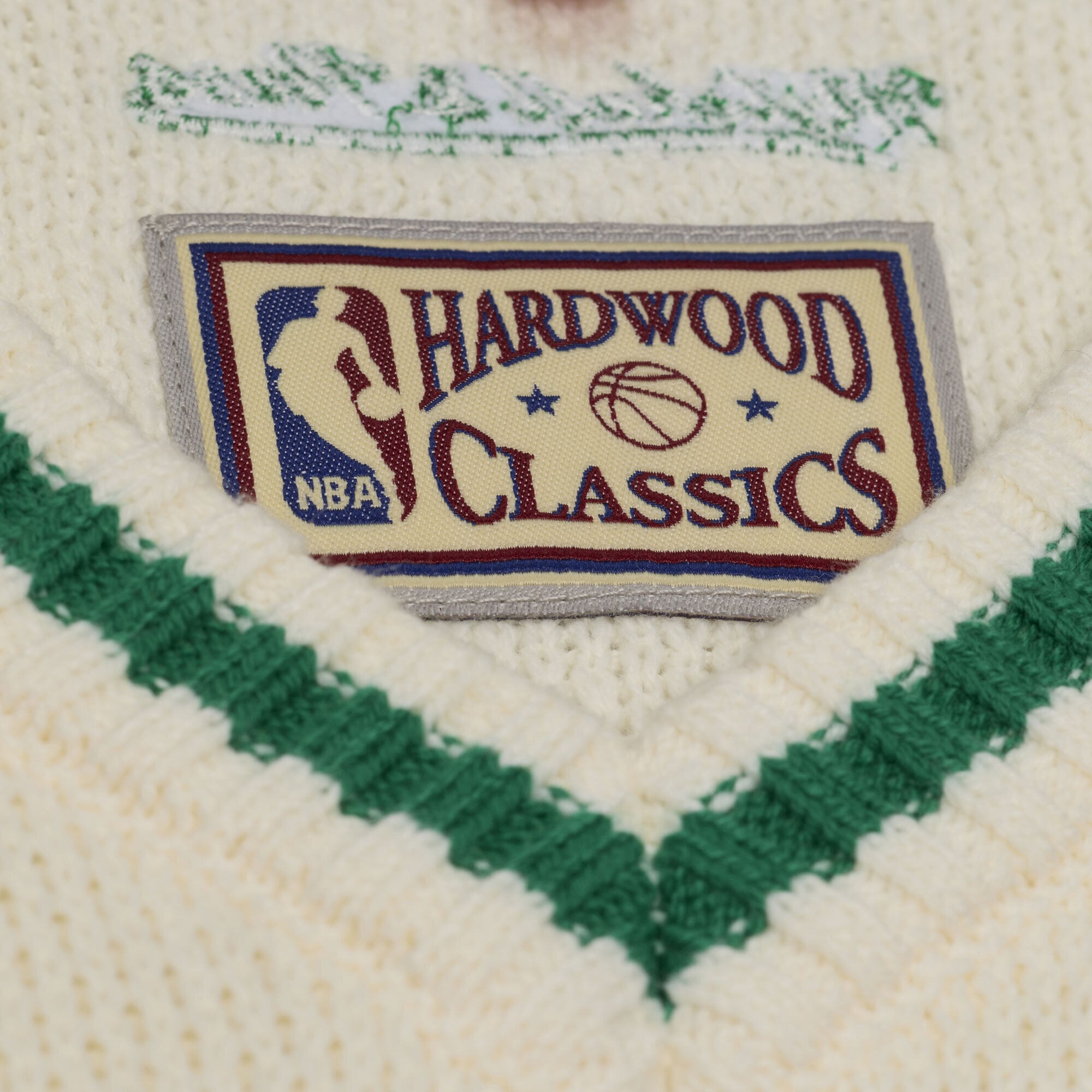 Women's Mitchell & Ness Cream Boston Celtics Retro Roots Sweater Vest