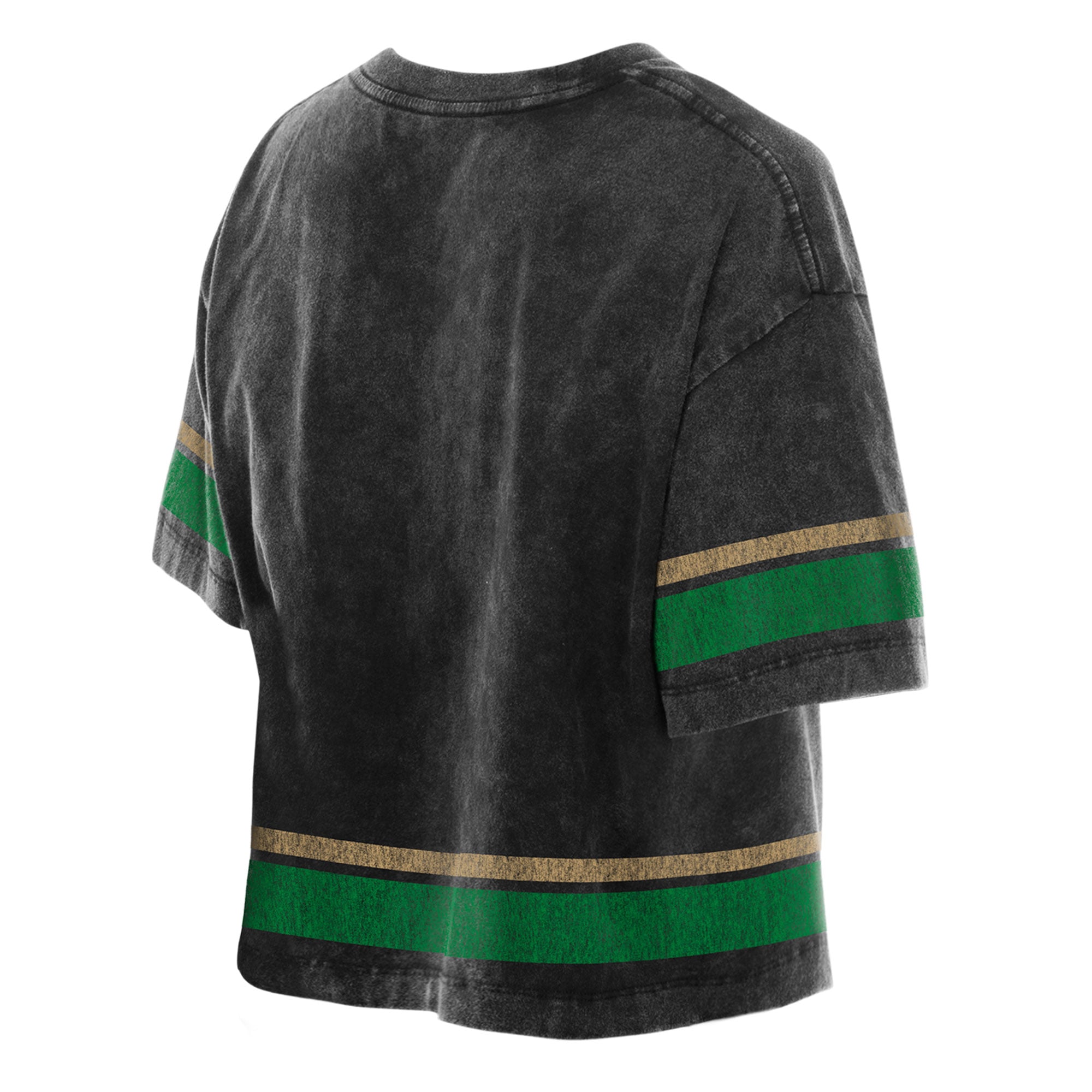T-shirt court noir New Era Boston Celtics pour femme, coupe carrée, délavage minéral
