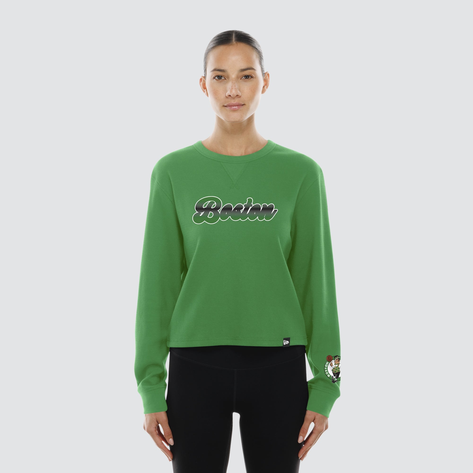 T-shirt thermique à manches longues New Era Kelly Green Boston Celtics pour femme