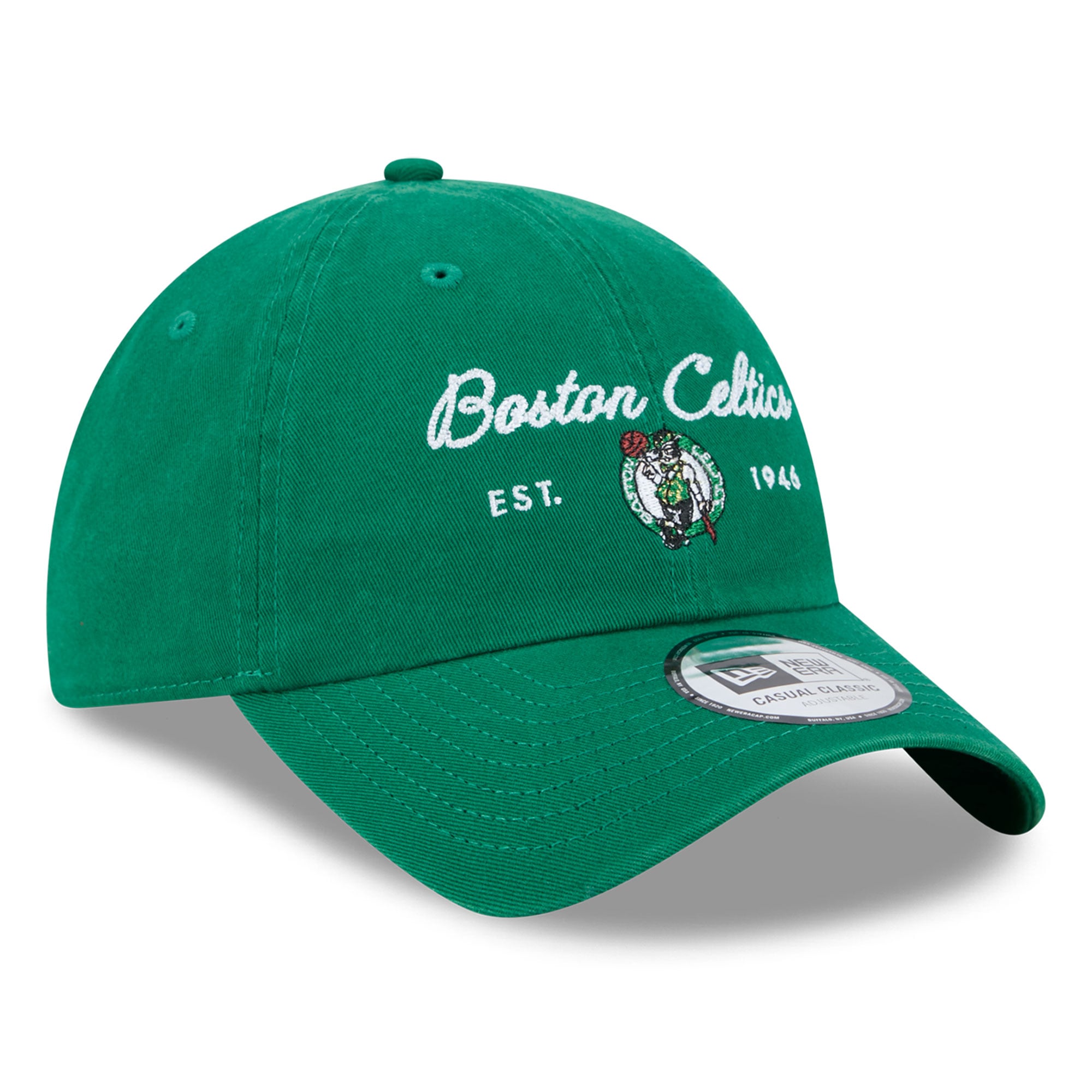 Women's New Era Kelly Green Boston Celtics Script Casual Classic Adjustable Hat