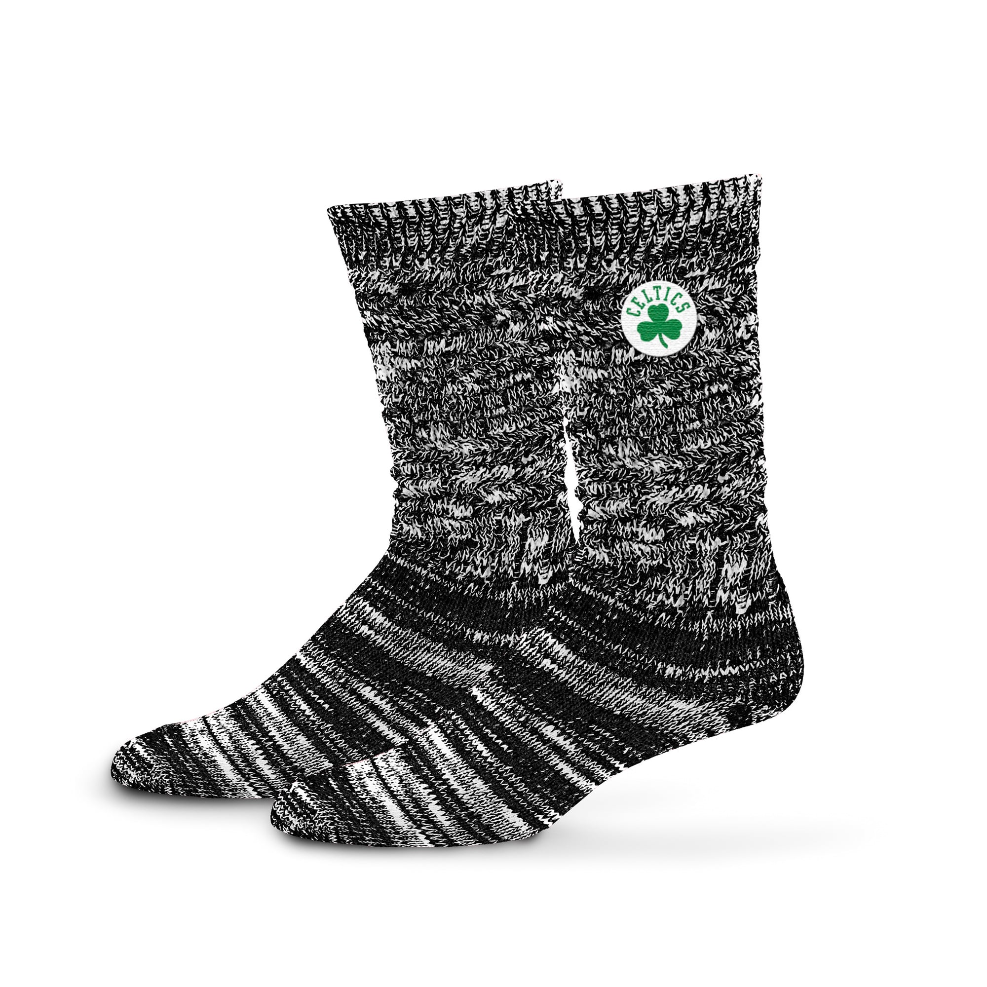 Chaussettes boyfriend texturées noires Boston Celtics PRO Compression pour femmes