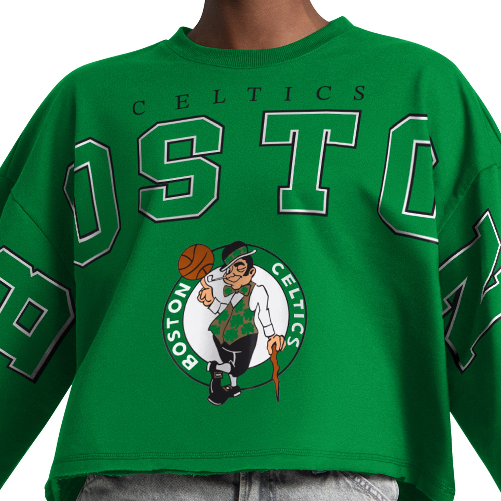 Women's Starter Kelly Green Boston Celtics Bleachers Cropped Sweatshirt