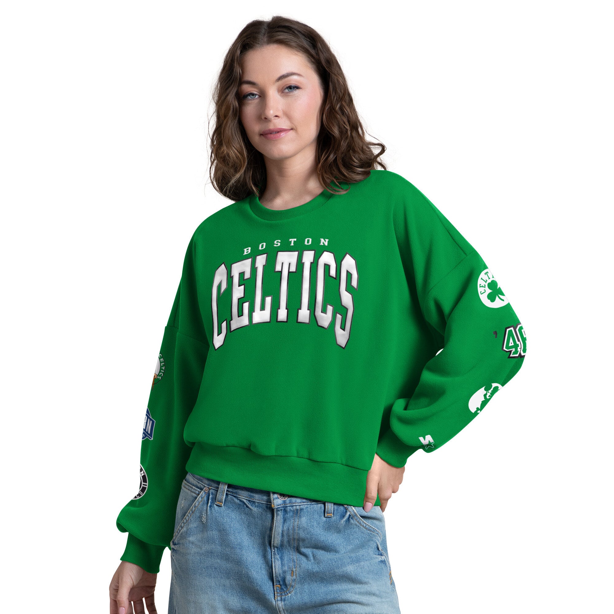Women's Starter Kelly Green Boston Celtics Fan Catch Sweatshirt