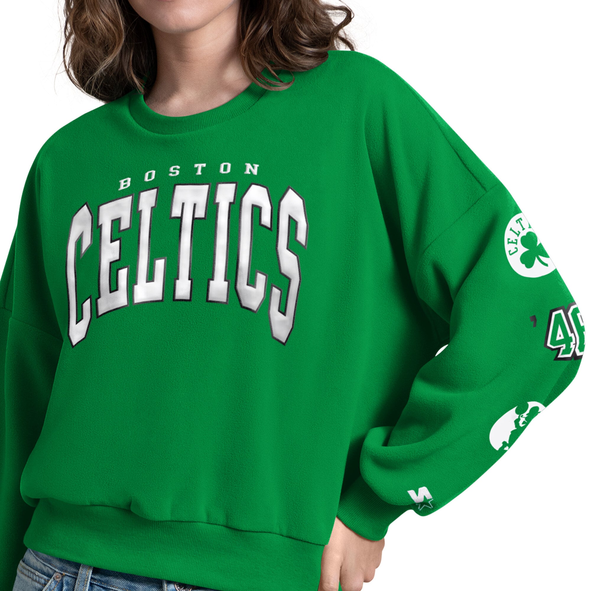 Women's Starter Kelly Green Boston Celtics Fan Catch Sweatshirt
