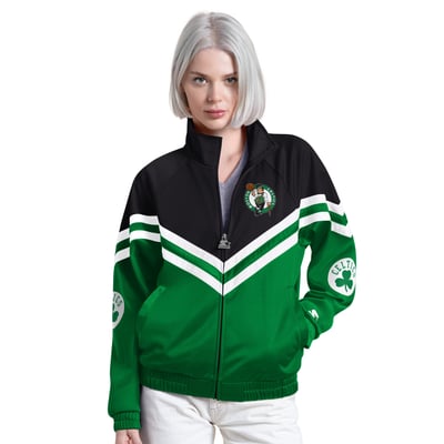  Boston Celtics Starter Women's Fan Club Full-Zip Raglan Track Jacket - Kelly Green